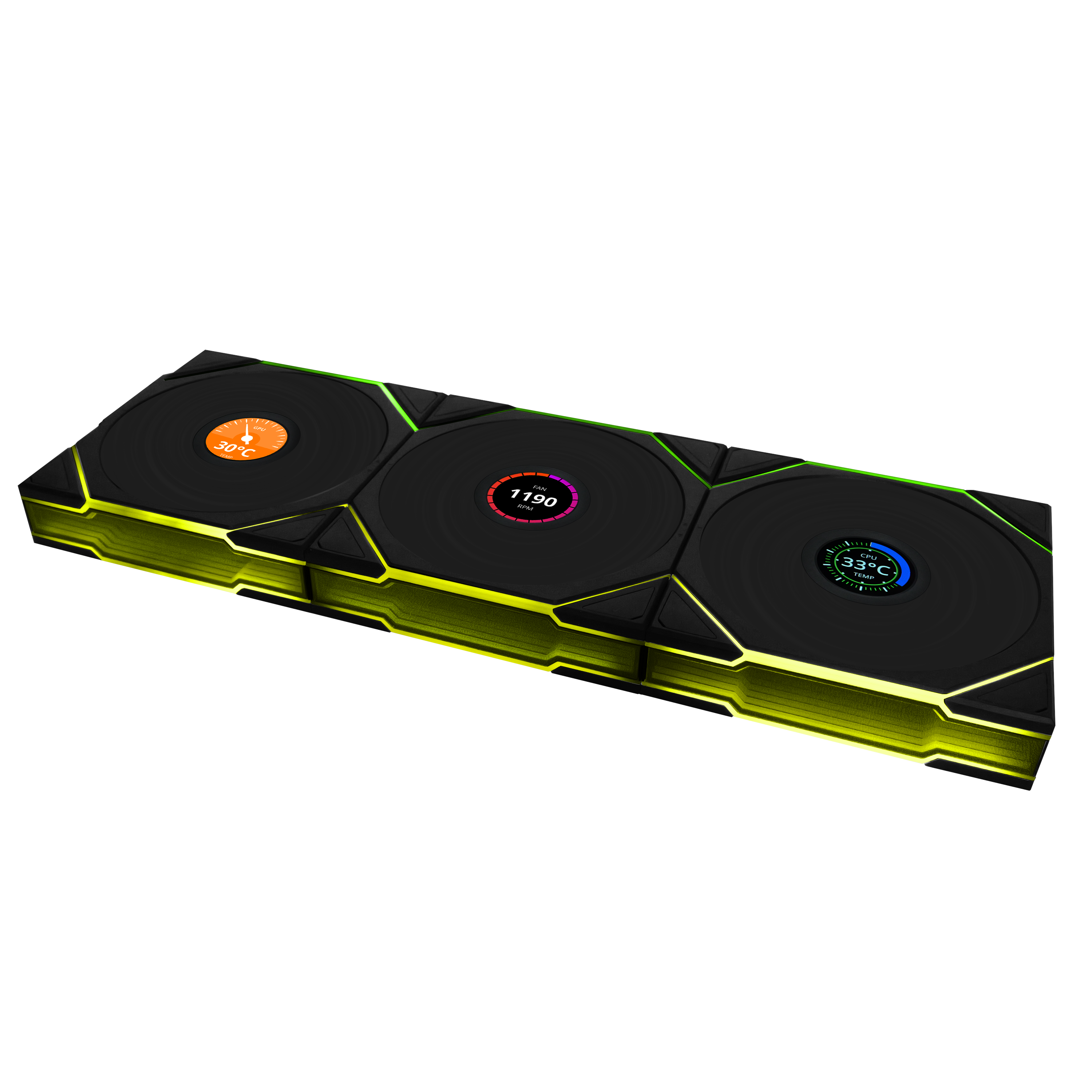 Lian Li UNI FAN TL Wireless LCD 3 pack - Kabinet køler - 120mm - Sort med RGB LED lys - 33 dBA Kabinetkøler G99.12TLLCD1W3B.00