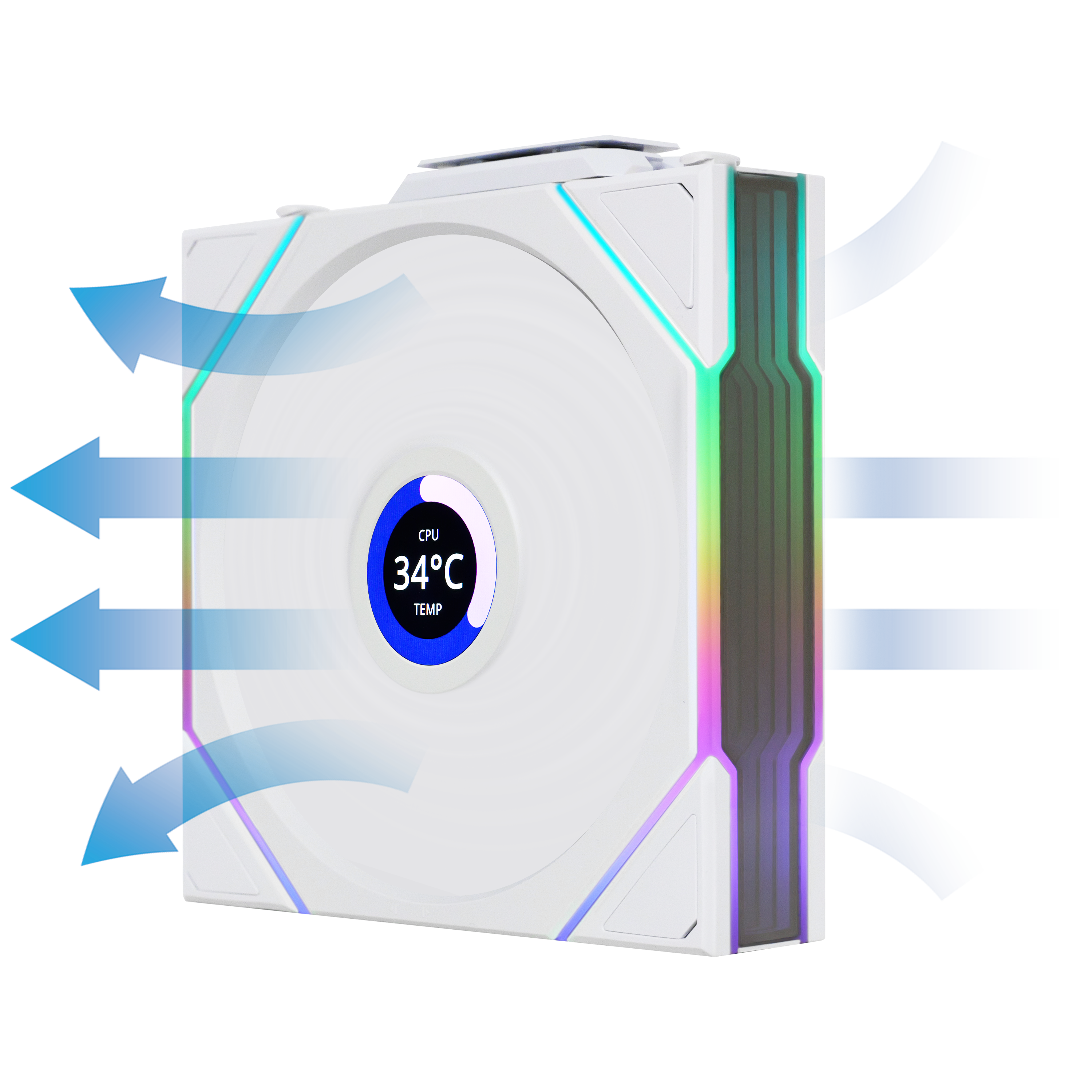 Lian Li UNI FAN TL Wireless LCD Reverse 3 pack - Kabinet køler - 120mm - Hvid - 33 dBA