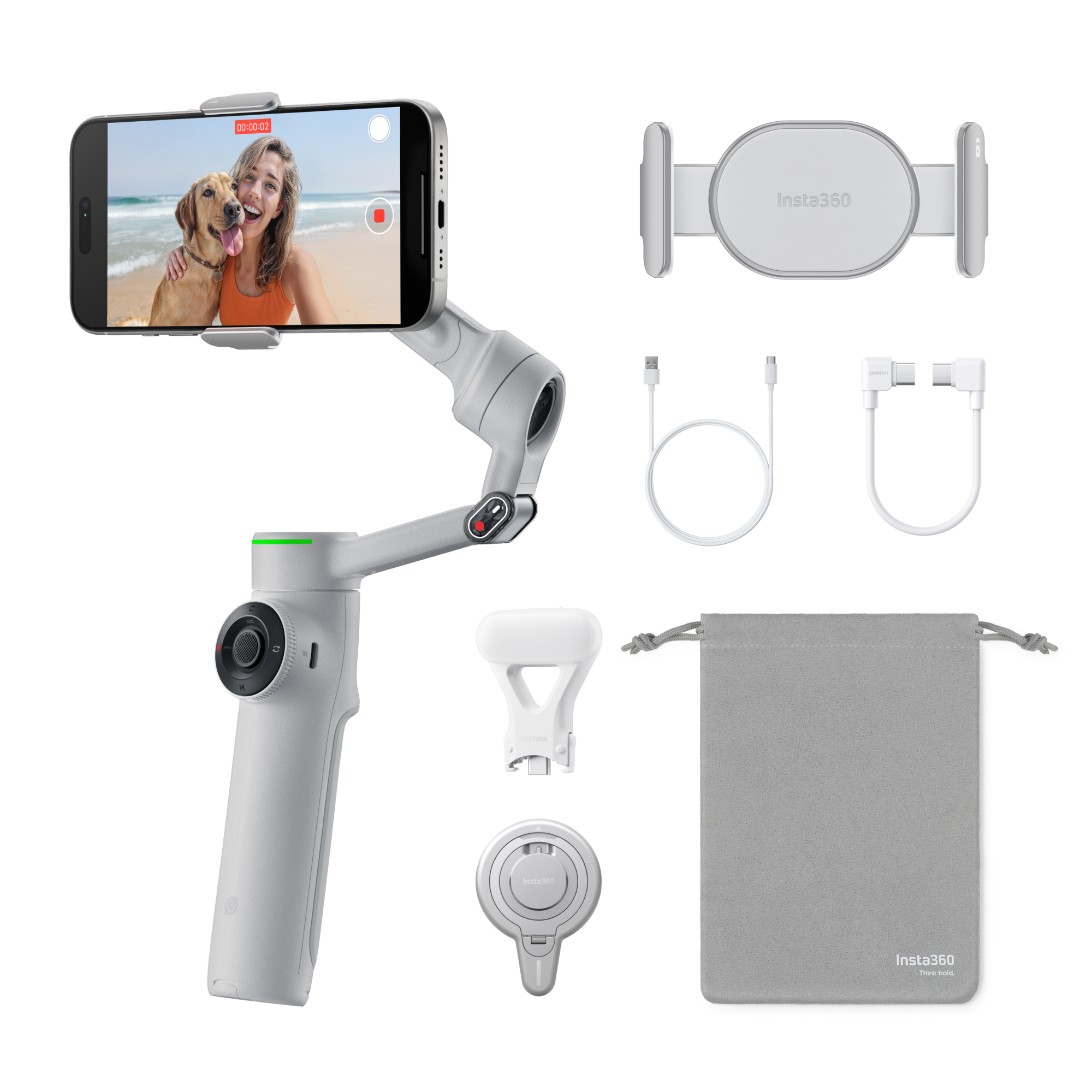 Insta360 Flow 2 Pro Creator Bundle - Stone Gray Kamerastativ CINSABQB-FLOW208