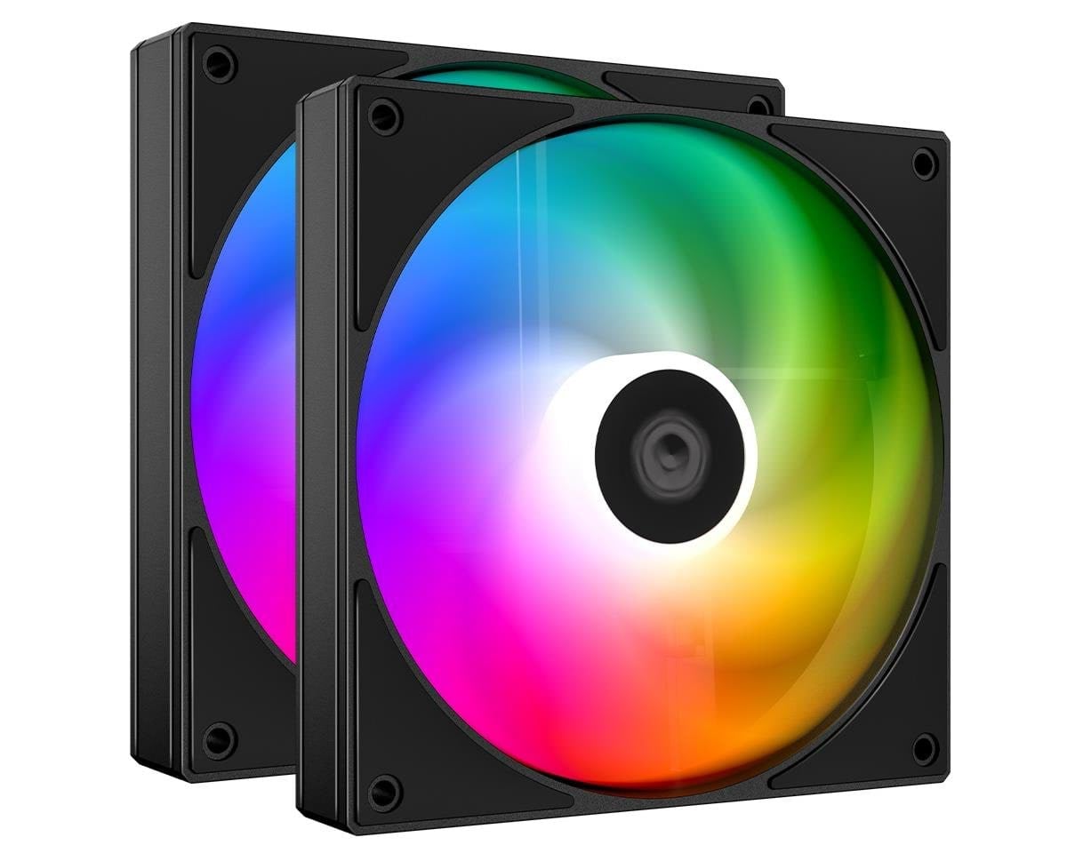 ID-Cooling AS-140-ARGB-K (2-pack) - Kabinet køler - 140mm - Sort med RGB LED lys - 25 dBA Kabinetkøler AS-140-ARGB-K DUET
