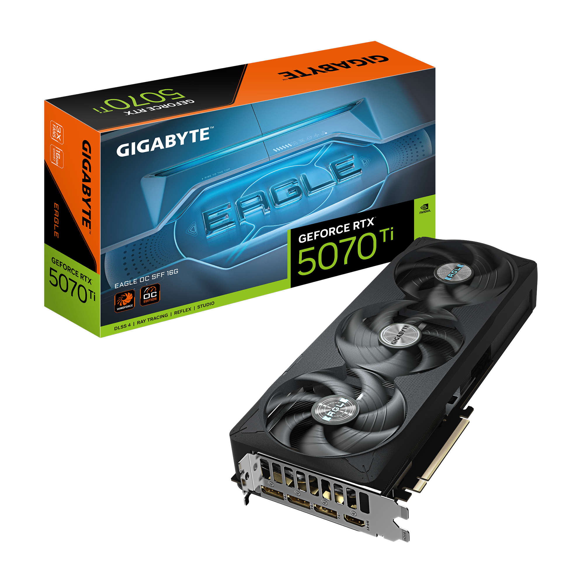 GIGABYTE GeForce RTX 5070 Ti EAGLE OC - 16GB GDDR7 RAM - Grafikkort Grafikkort Sort GV-N507TEAGLE OC-16GD