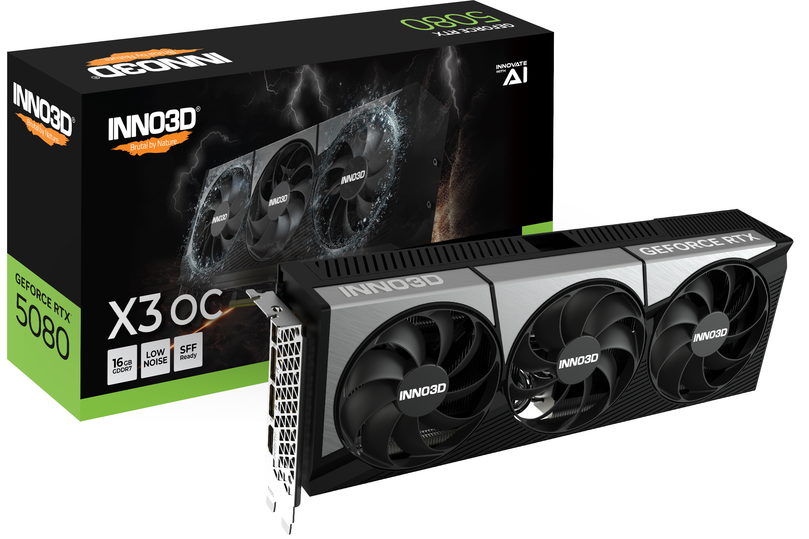 Inno3D GeForce RTX 5080 X3 OC - 16GB GDDR7 RAM - Grafikkort Grafikkort Sort N50803-16D7X-17603930