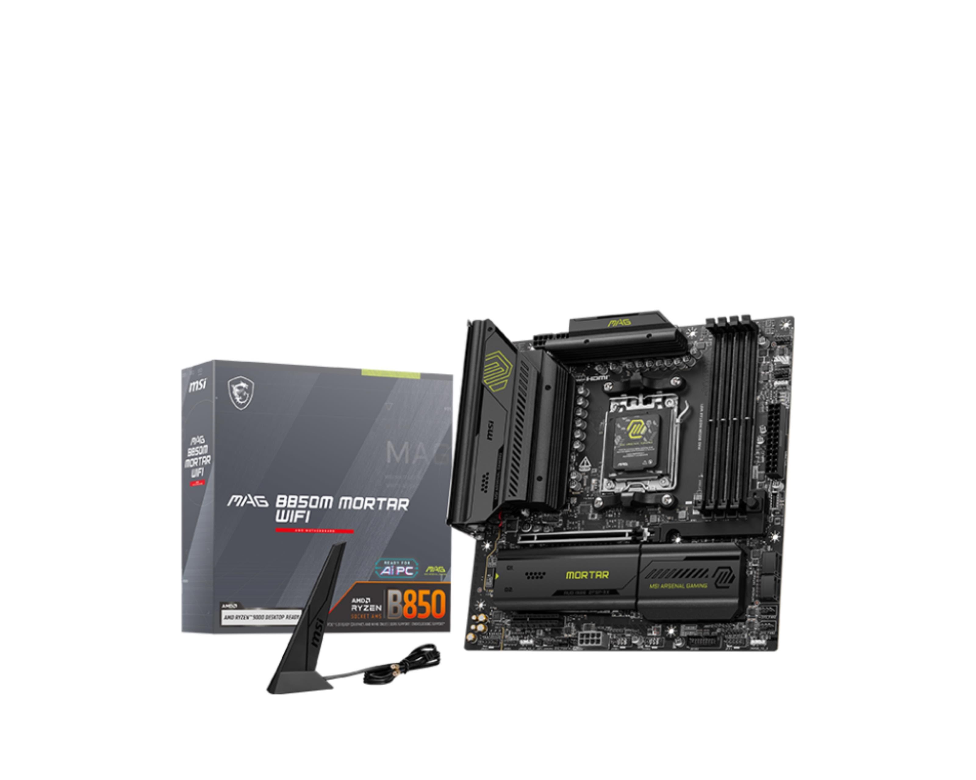 MSI MAG B850M MORTAR WIFI Bundkort - AMD B850 - AMD AM5 - DDR5 RAM - Micro-ATX