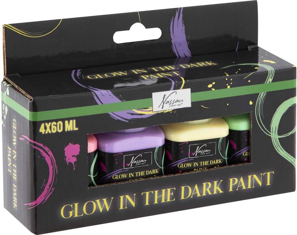 Nassau Acrylmaling Glow In Dark 4x60ml Hobbyartikel AR0763/GE