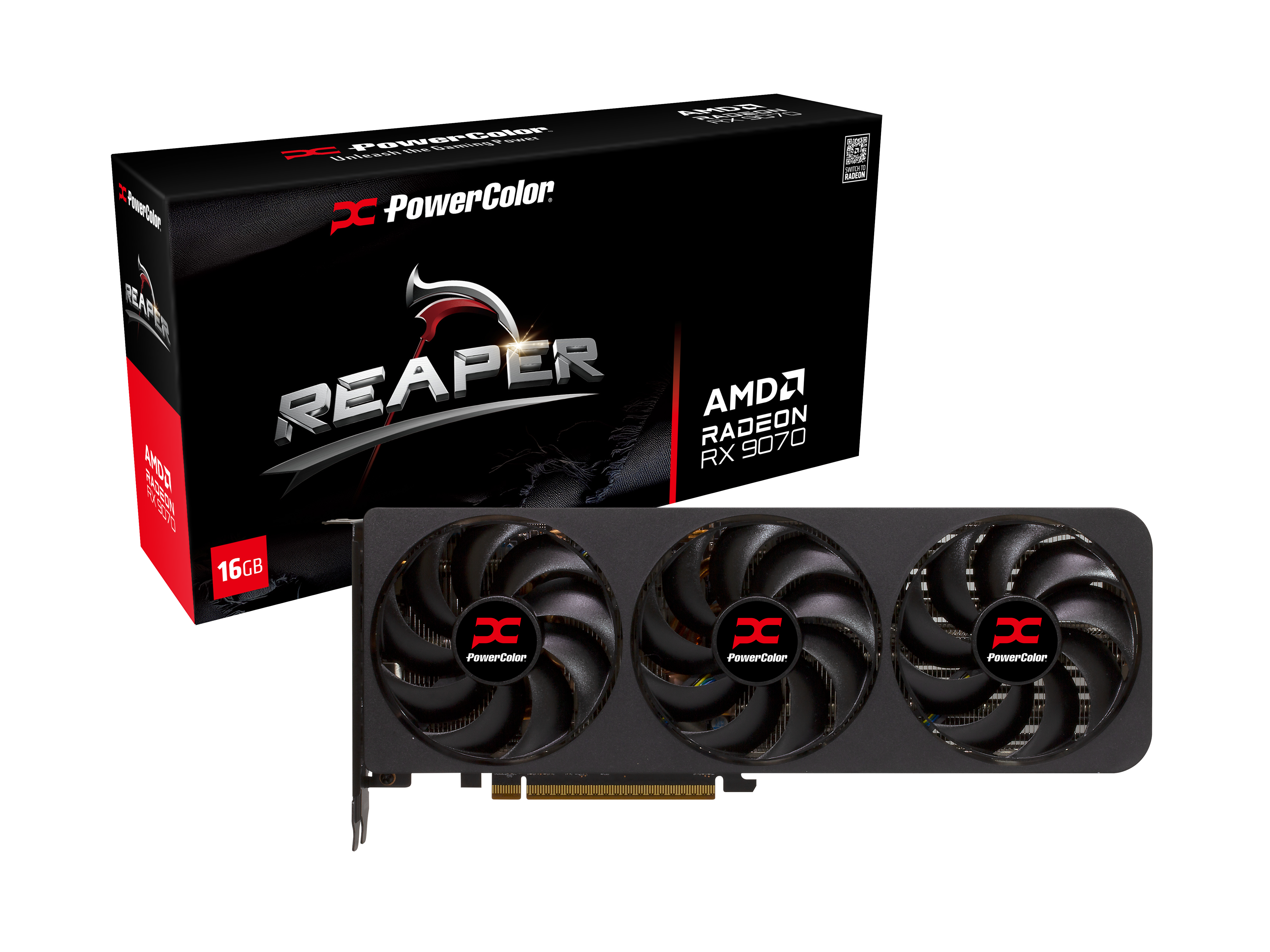 PowerColor Radeon RX 9070 Reaper - 16GB GDDR6 RAM - Grafikkort Grafikkort Sort RX9070 16G-A