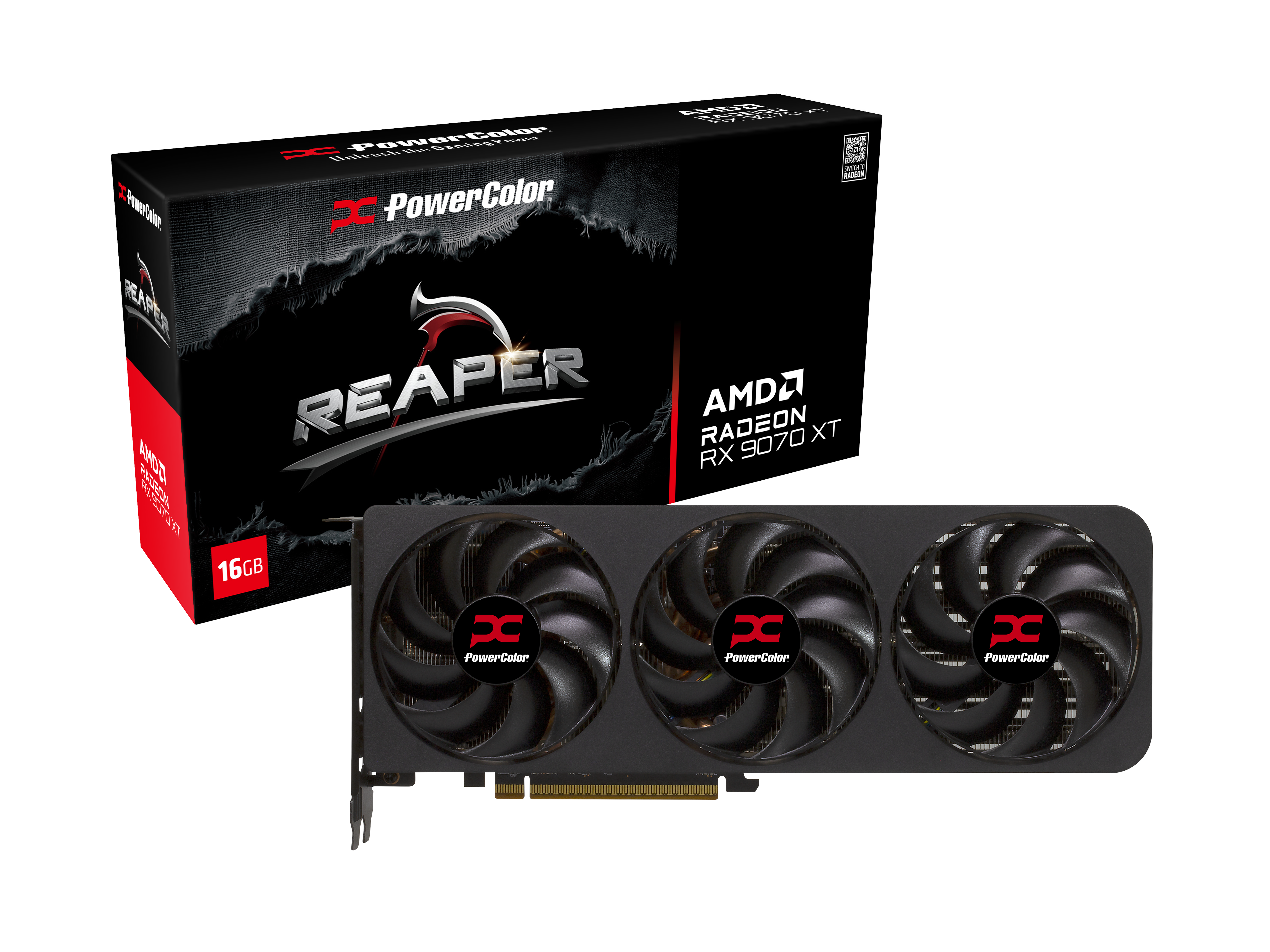 PowerColor Radeon RX 9070 XT Reaper - 16GB GDDR6 RAM - Grafikkort Grafikkort Sort RX9070XT 16G-A