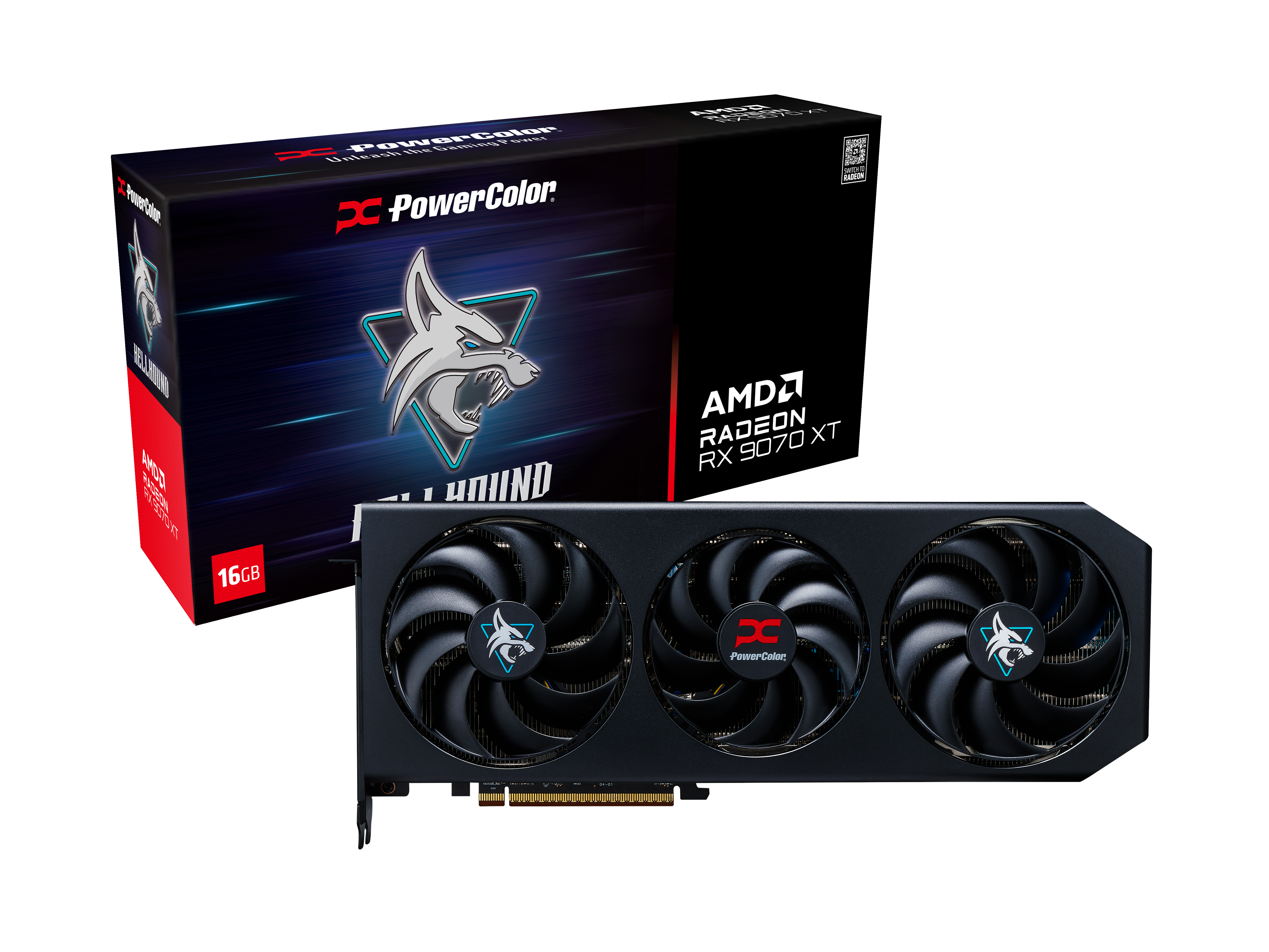 PowerColor Radeon RX 9070 XT Hellhound OC - 16GB GDDR6 RAM - Grafikkort