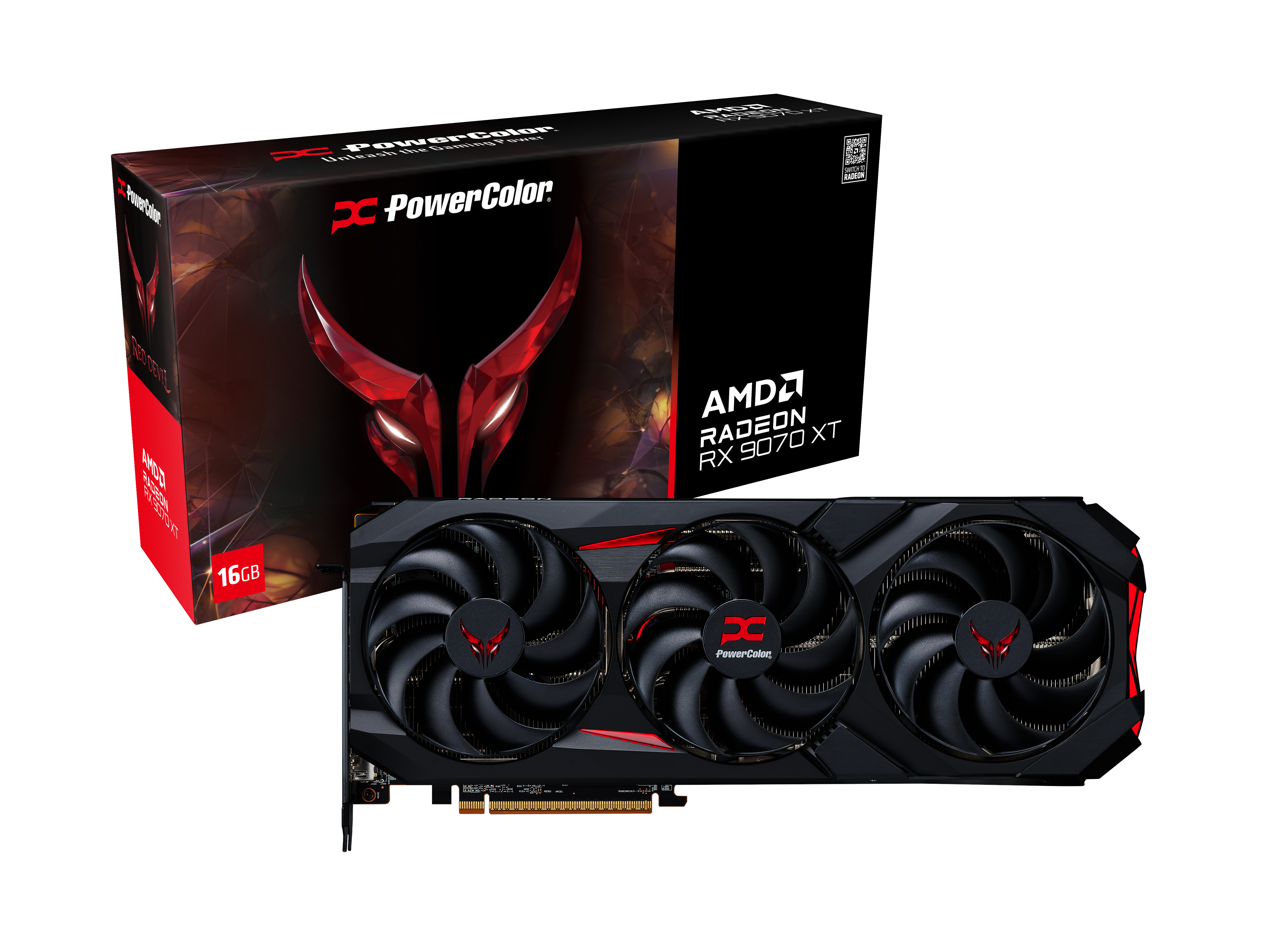 PowerColor Radeon RX 9070 XT Red Devil - 16GB GDDR6 RAM - Grafikkort Grafikkort Sort RX9070XT 16G-E/OC