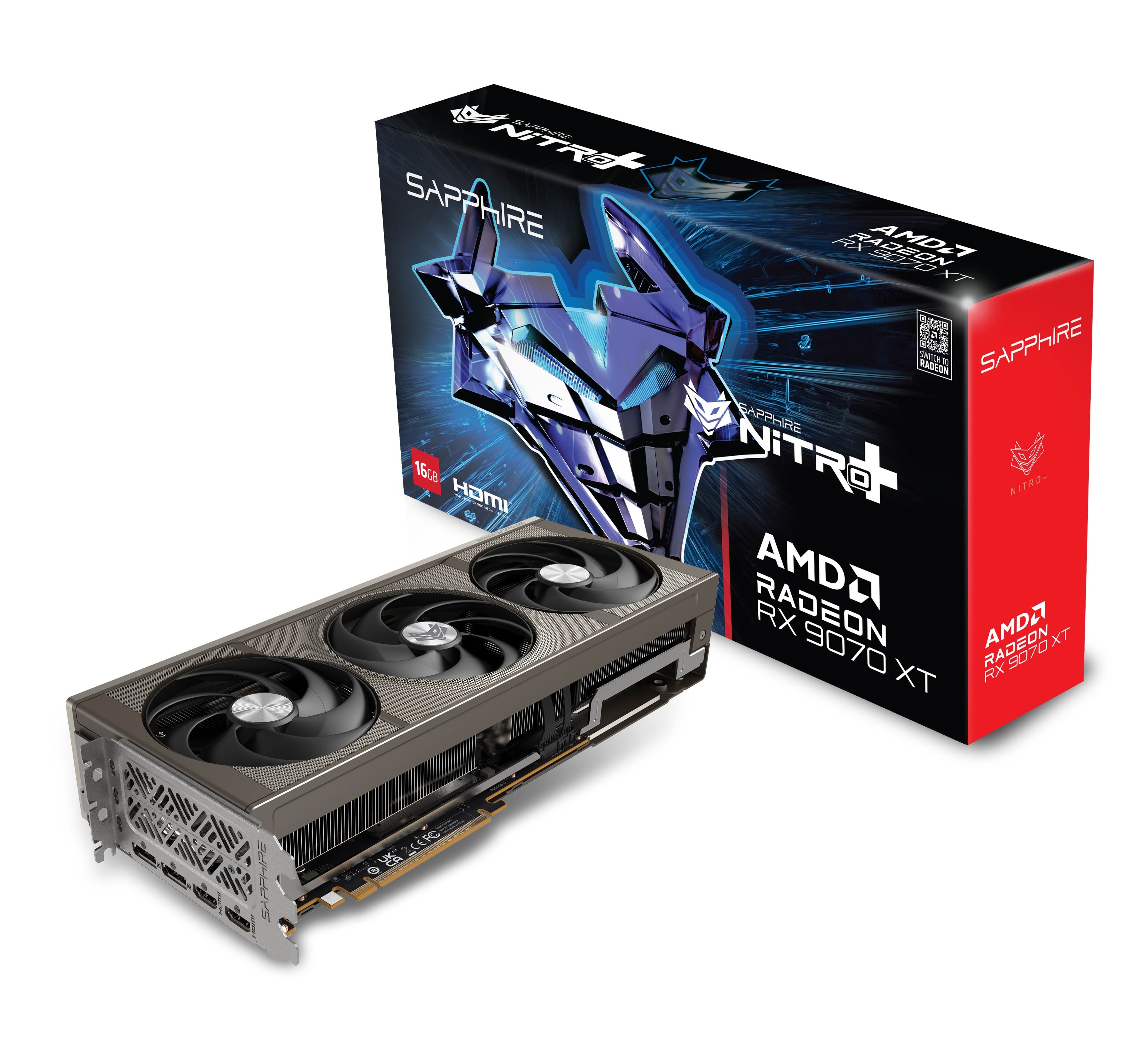 Sapphire Radeon RX 9070 XT NITRO+ - 16GB GDDR6 RAM - Grafikkort Grafikkort Sort 11348-01-20G