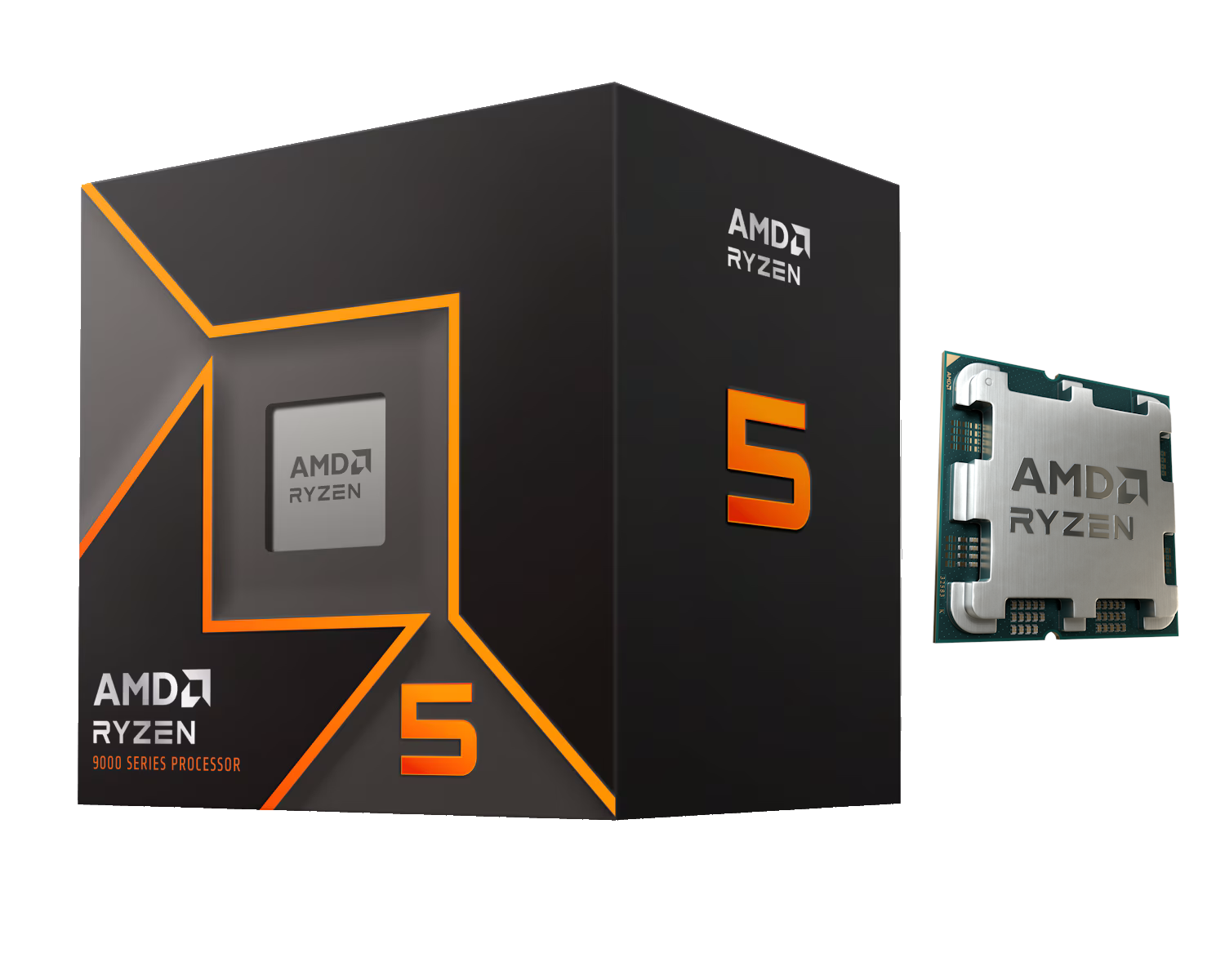 AMD Ryzen 5 9600 Wraith Stealth CPU - 6 kerner - 3.9 GHz - AMD AM5 - AMD Boxed (med køler) Cpu 100-100000718BOX