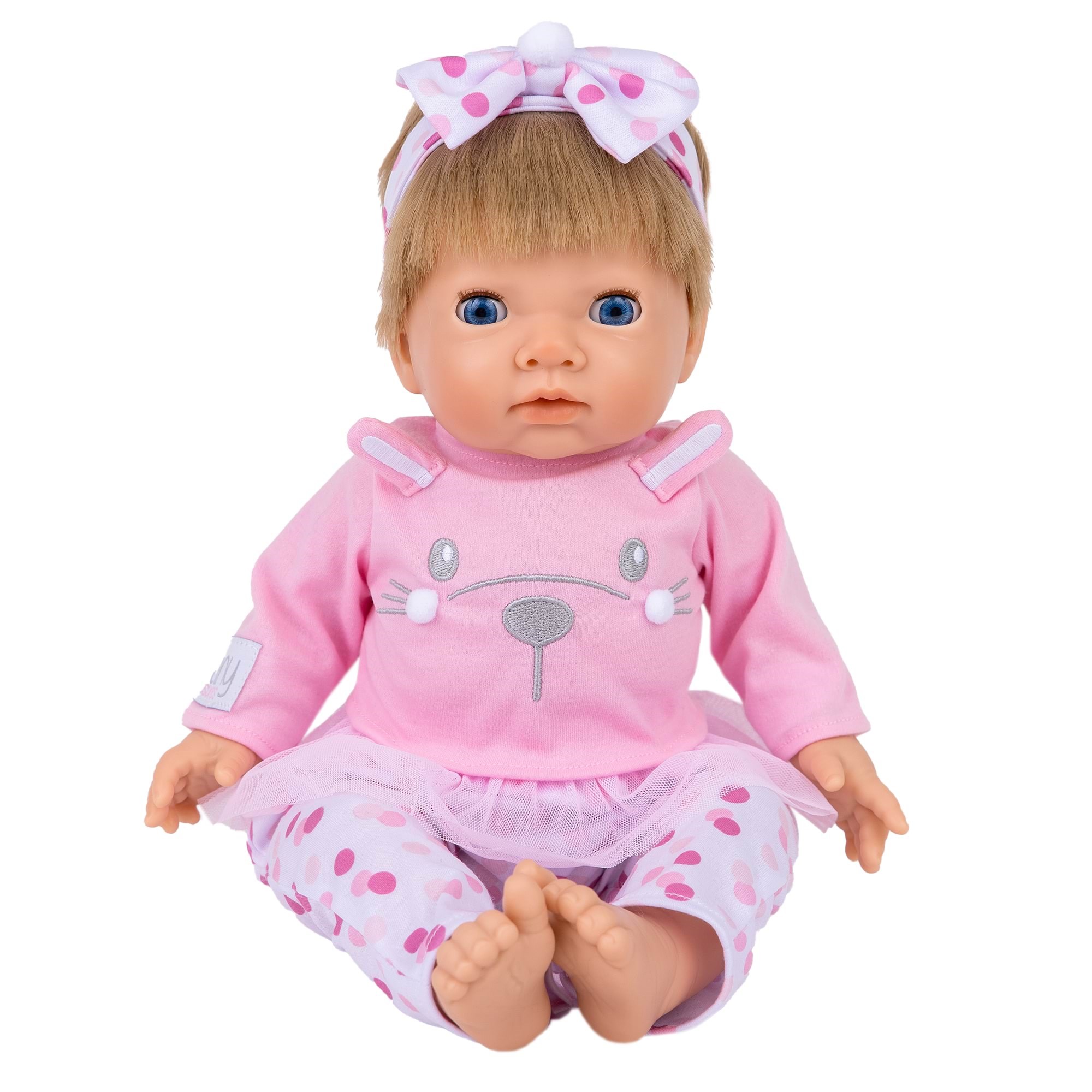 Tiny Treasures Dukke med blond hår og rosa outfit Legetøj 30542