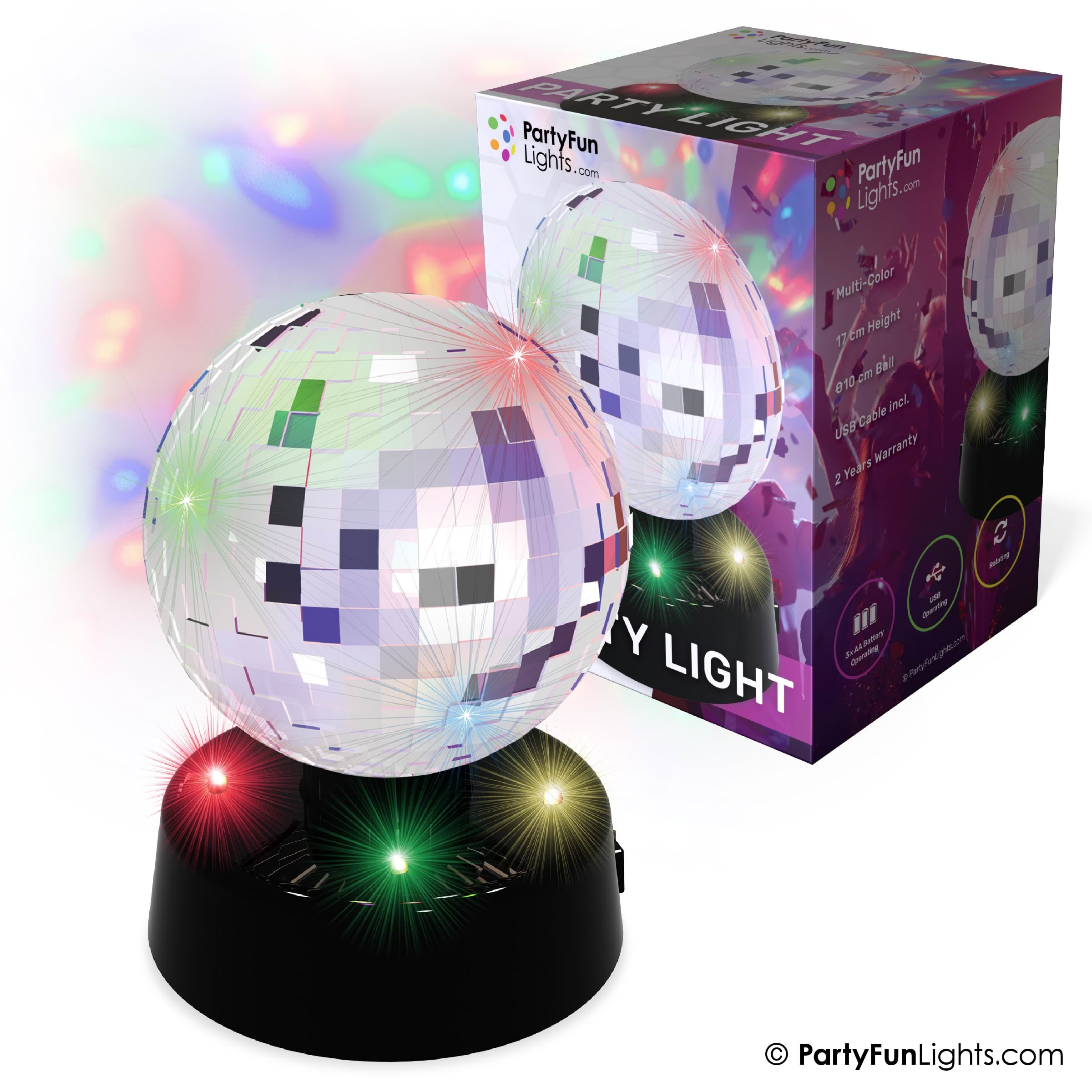 Party Funlight Spejlkugle lampe Ø: 10cm Musik 605203