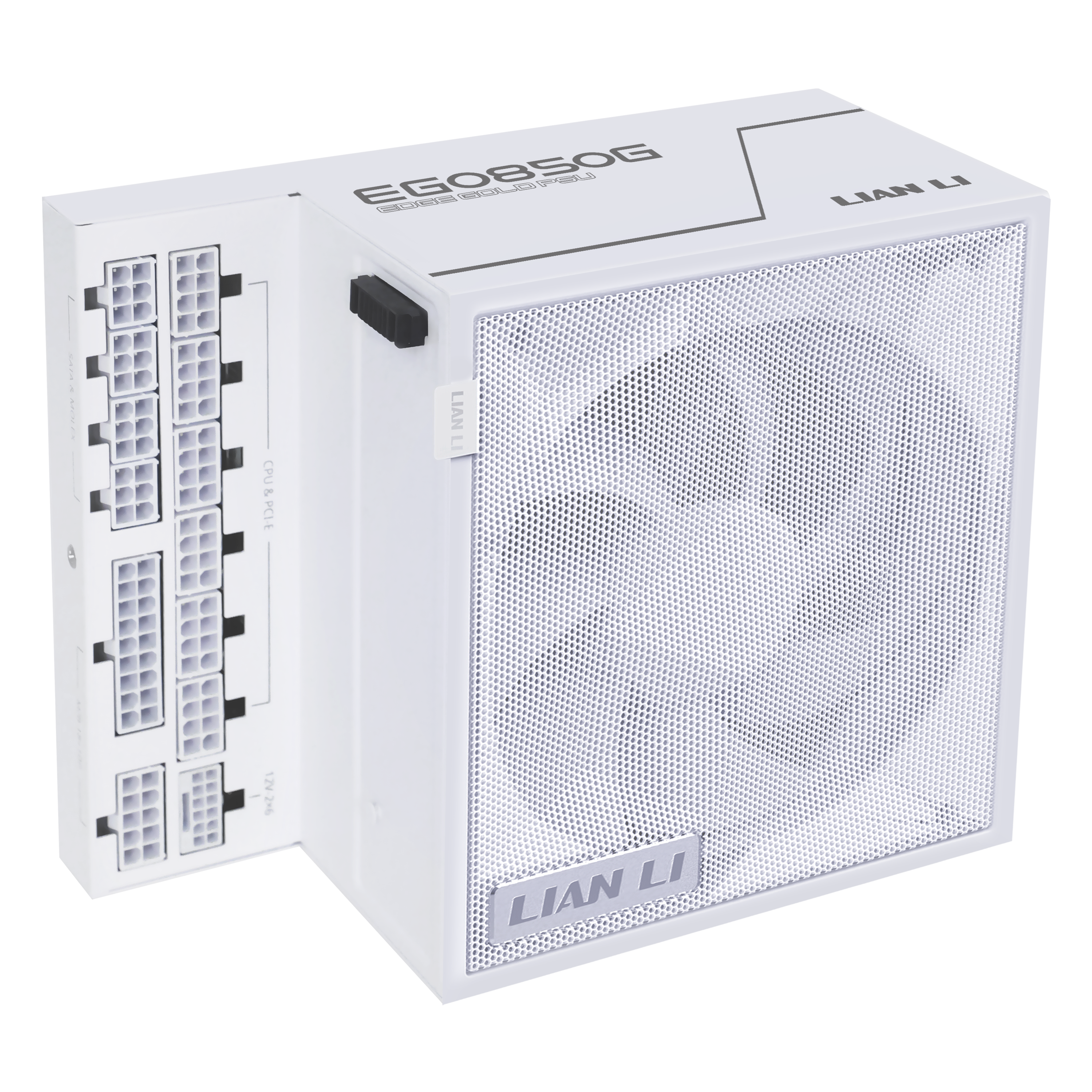 Lian Li Edge Gold 850W White Strømforsyning - 850 Watt - 120 mm - ATX 3.1 - 80 Plus Gold certified Strømforsyning Hvid G9P.EG0850G.W000.EU