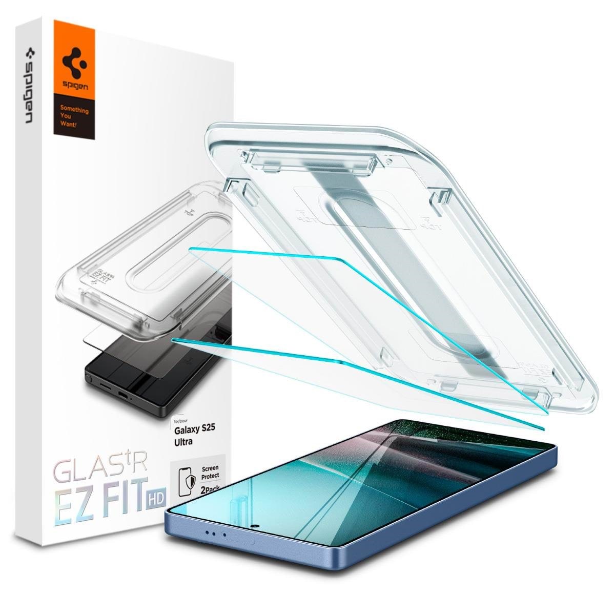 Spigen Glass tR EZ Fit HD 2 Pack - transparency - Samsung Galaxy S25 Ultra