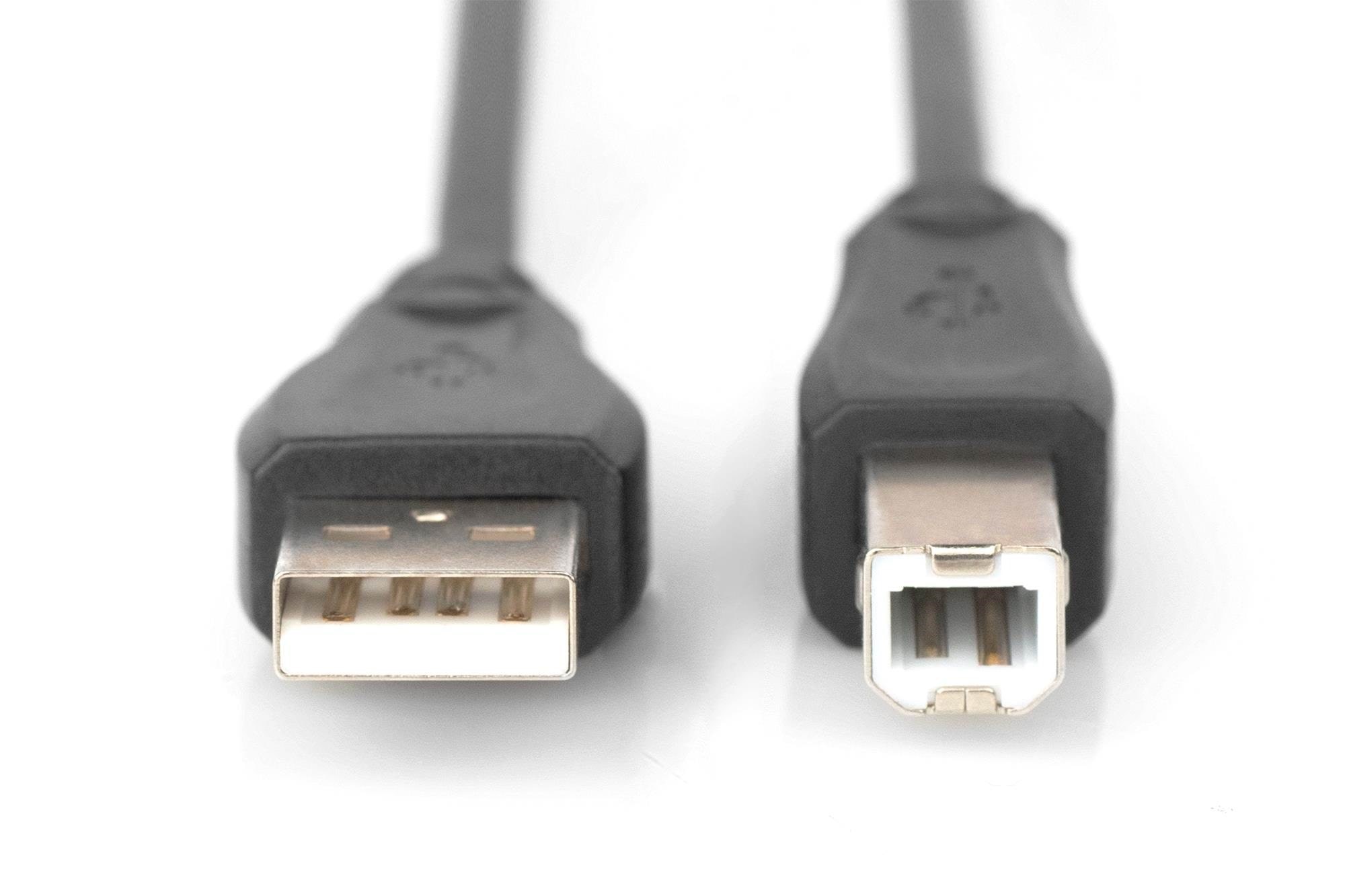 DIGITUS USB Type-A to USB Type-B - 0.5m Usb Kabel Sort AK-300105-005-S