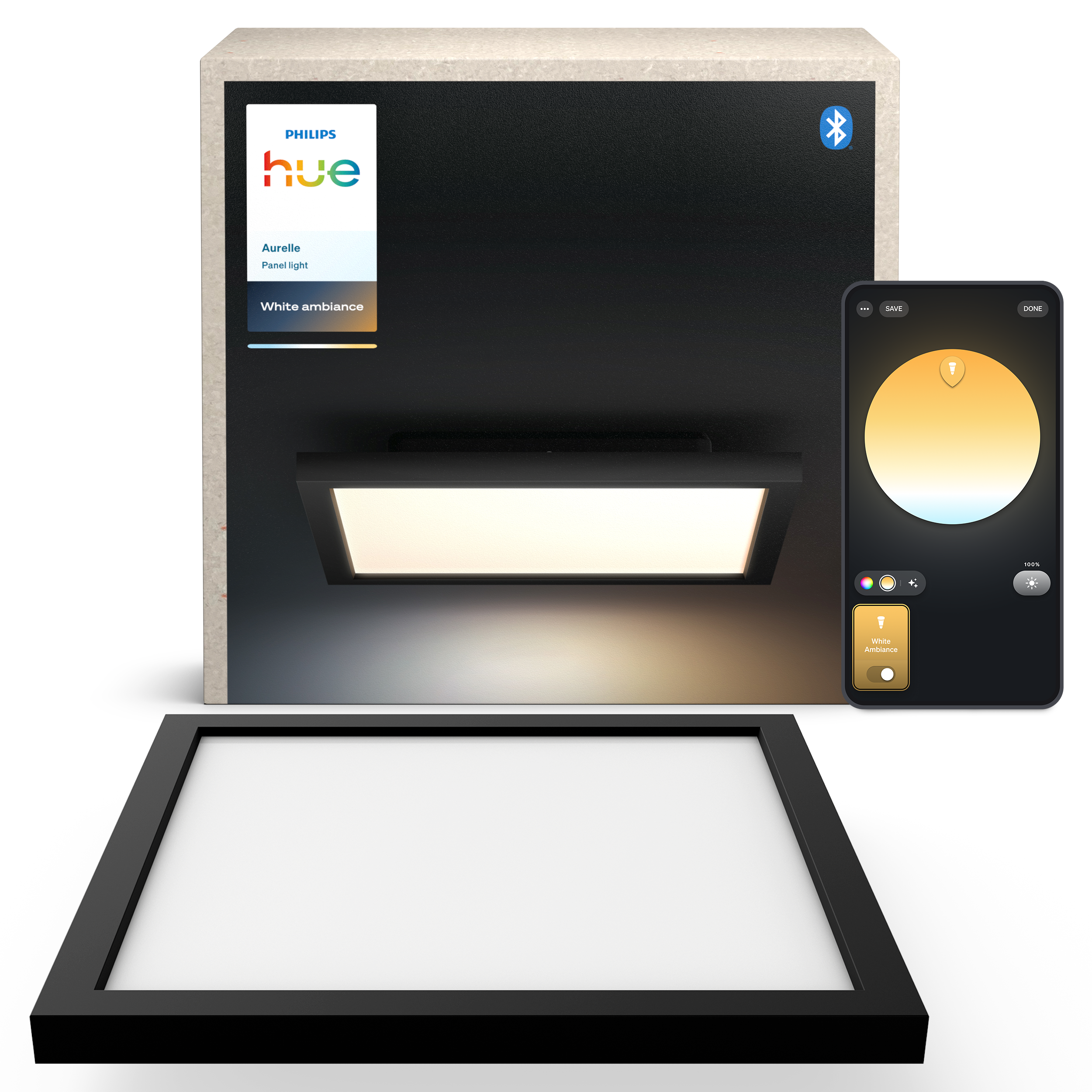 Philips Hue Aurelle panel square black Smart Home 929003597802
