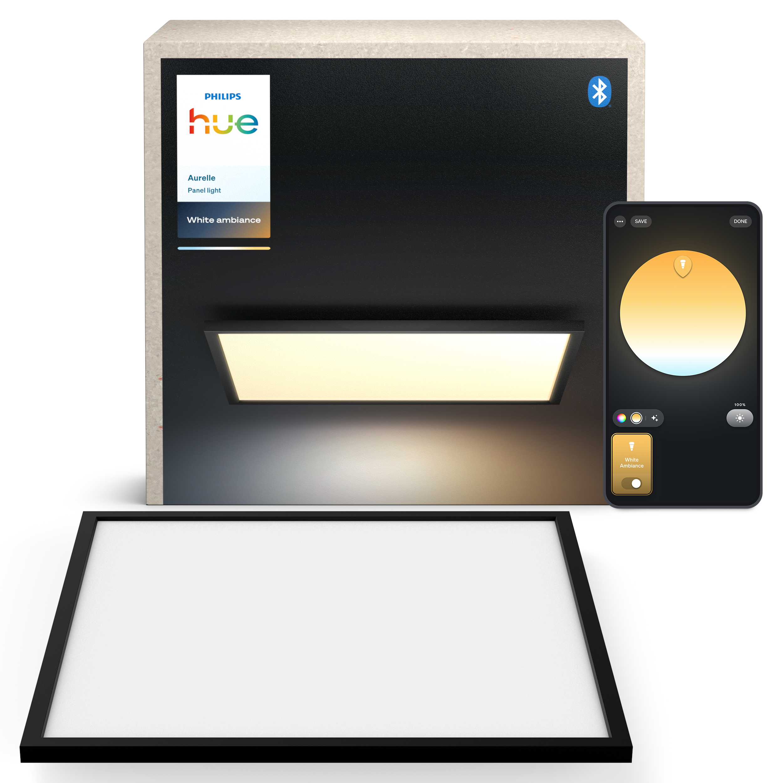 Philips Hue Aurelle panel square XL black Smart Home 929003597602