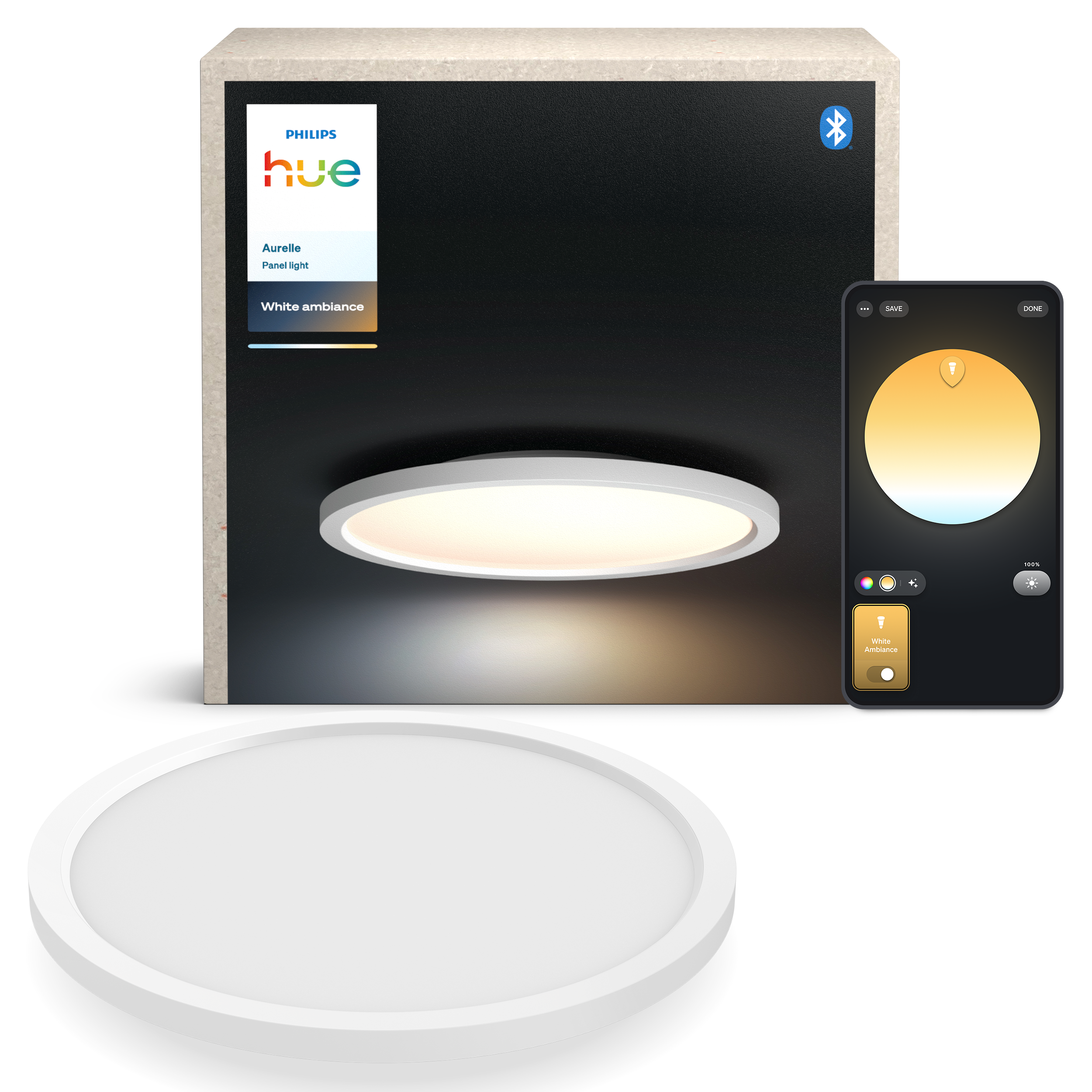 Philips Hue Aurelle panel round white Smart Home 929003099302