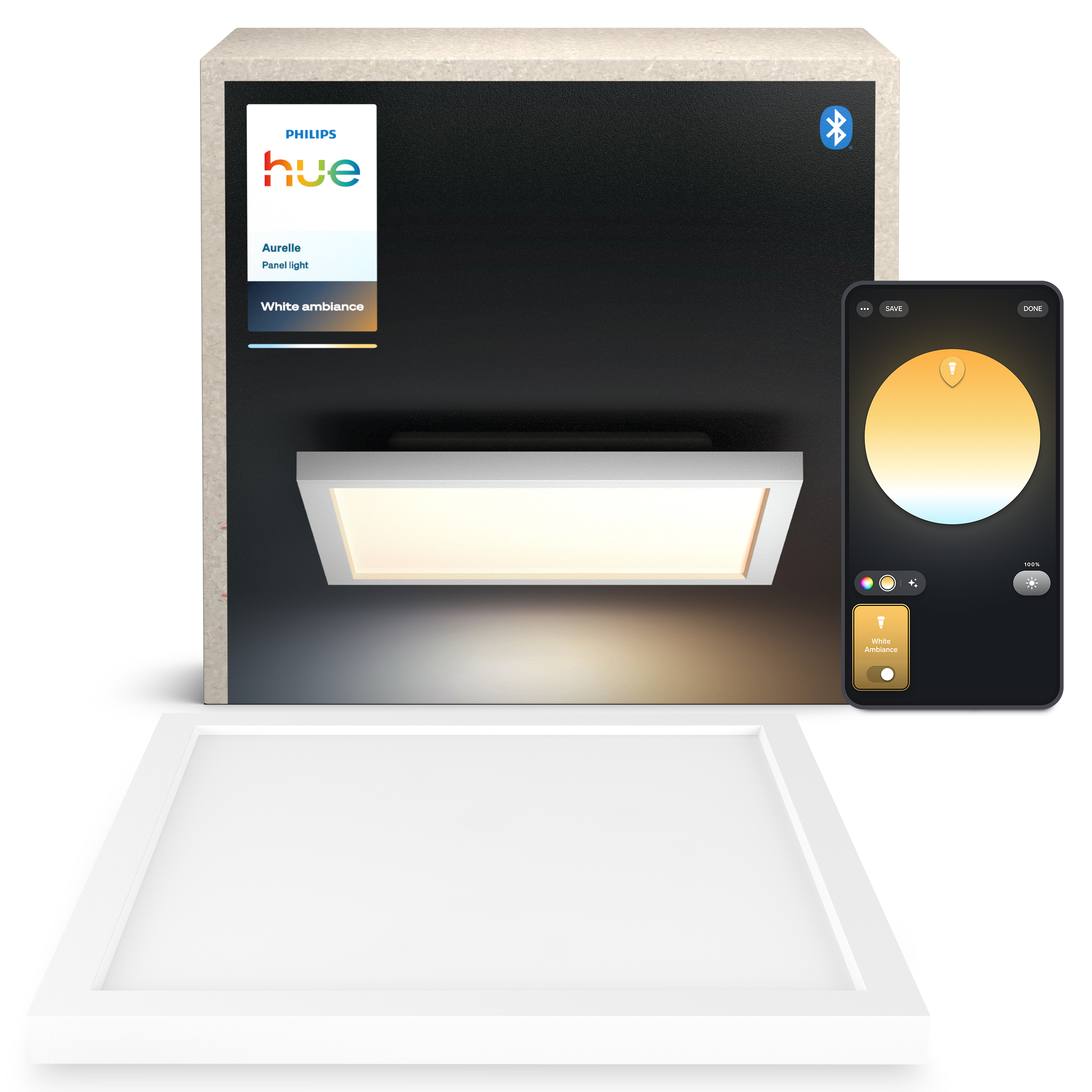 Philips Hue Aurelle panel square white Smart Home 929003099202