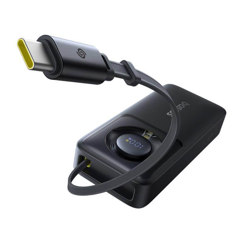 Baseus OS Free2Pull 10000 mAh 30W powerbank + cable (black) - 10000 mAh Powerbank Sort P10073701123-00