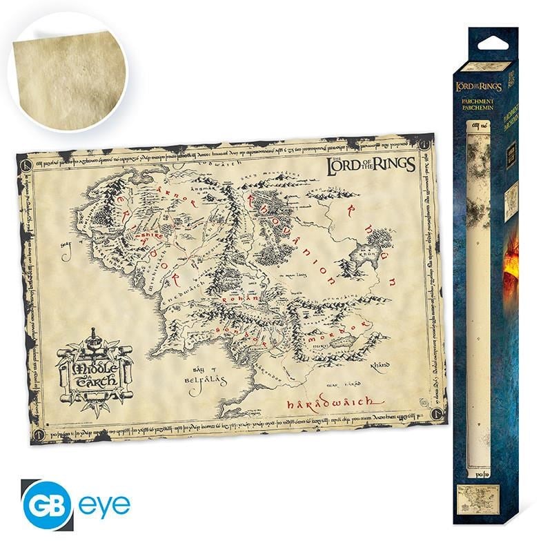 ABYstyle - THE LORD OF THE RINGS Parchment poster Middle Earth - Plakat