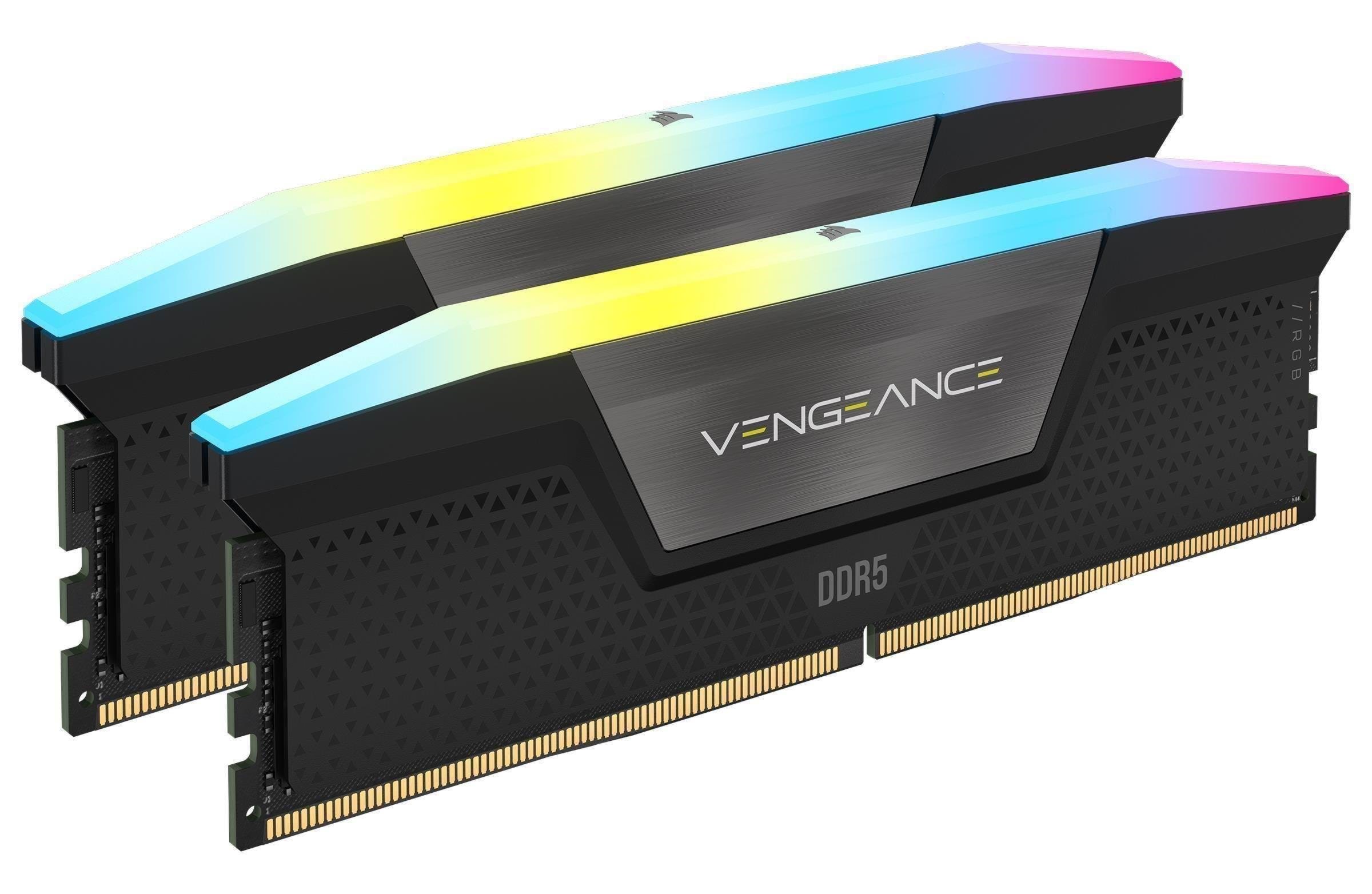 Corsair Vengeance RGB DDR5-5200 - 16GB - CL40 - Dual Channel (2 pcs) - Intel XMP - Black with RGB