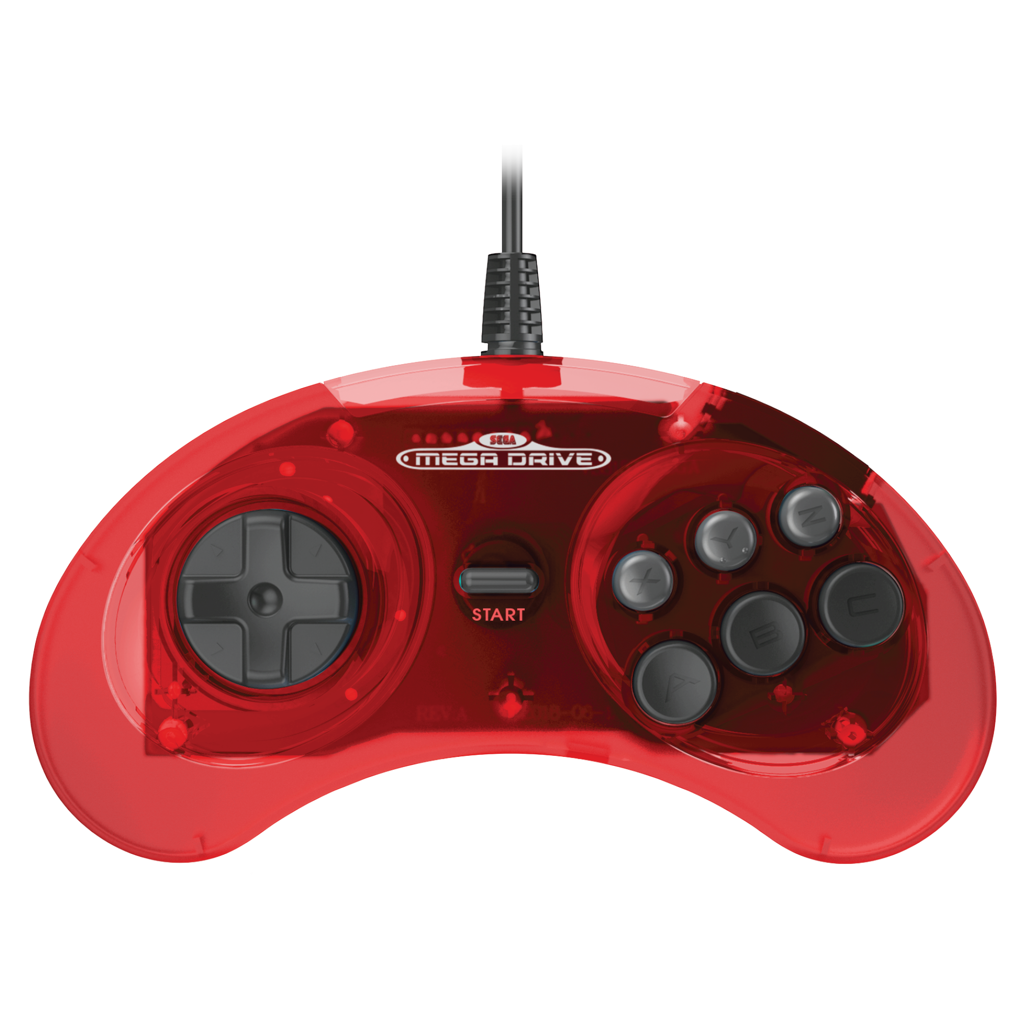 Retro-Bit Crimson Red - Wired Controller - Sega Mega Drive Spil Tilbehør 849172017399