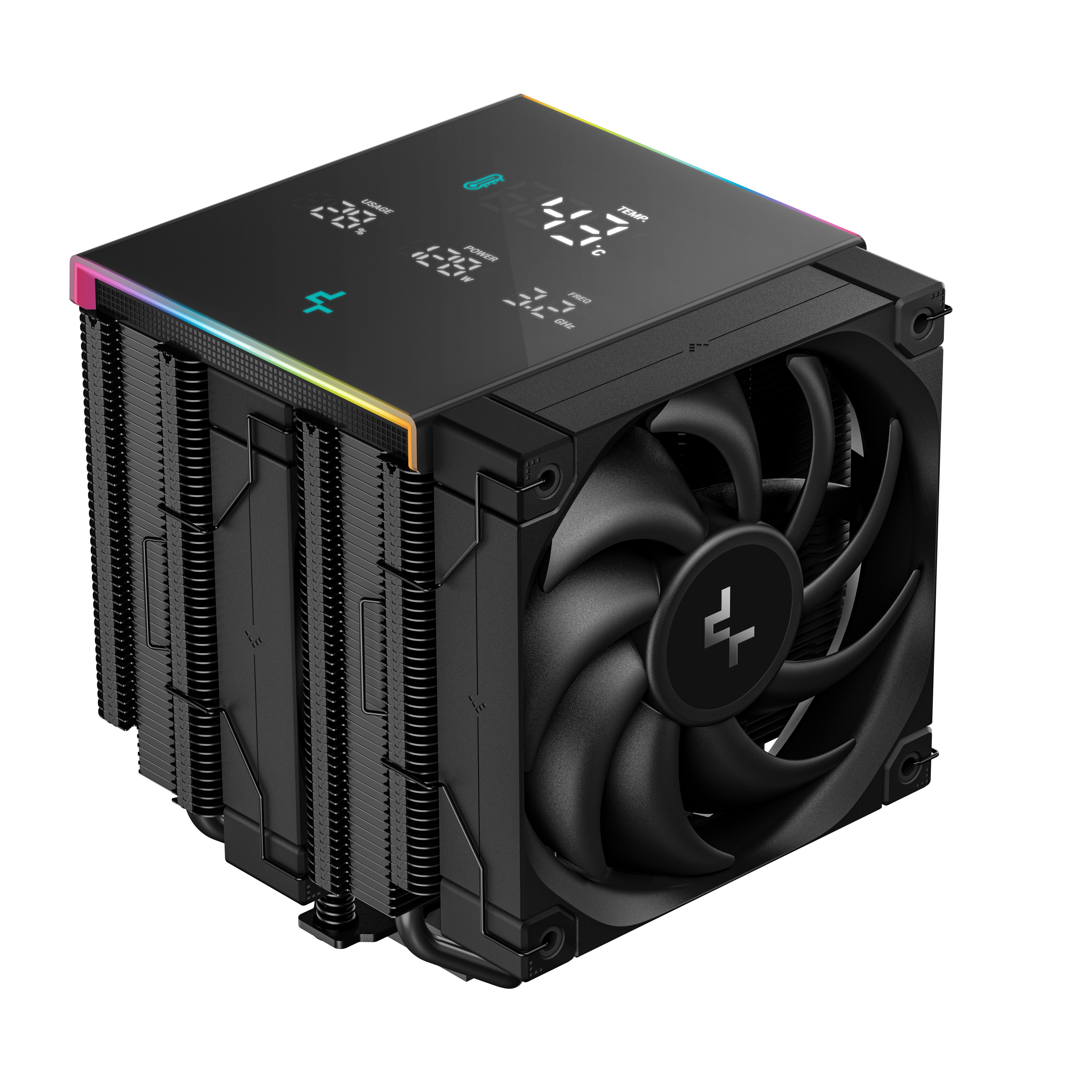 DeepCool AK620 DIGITAL PRO - Black - CPU Luftkøler - 50 dBA eller højere Cpu Køler Sort med RGB lys R-AK620-BKAPMN-G