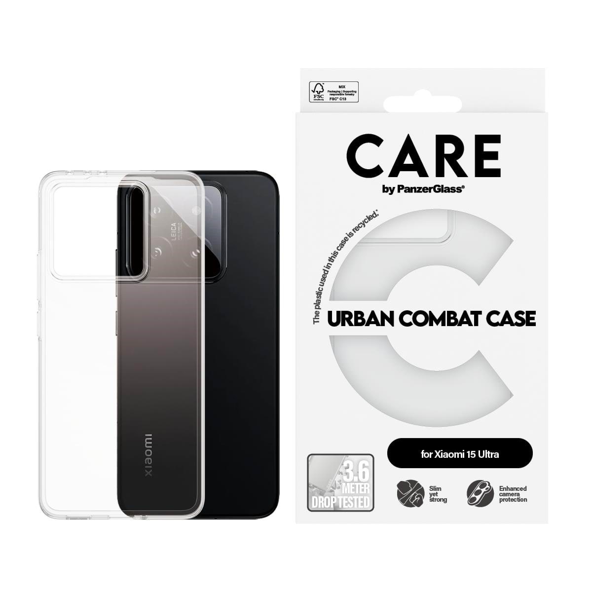 CARE by PanzerGlass Flagship Case Transparent Urban Combat w. Clear Frame Xiaomi 15 Ultra