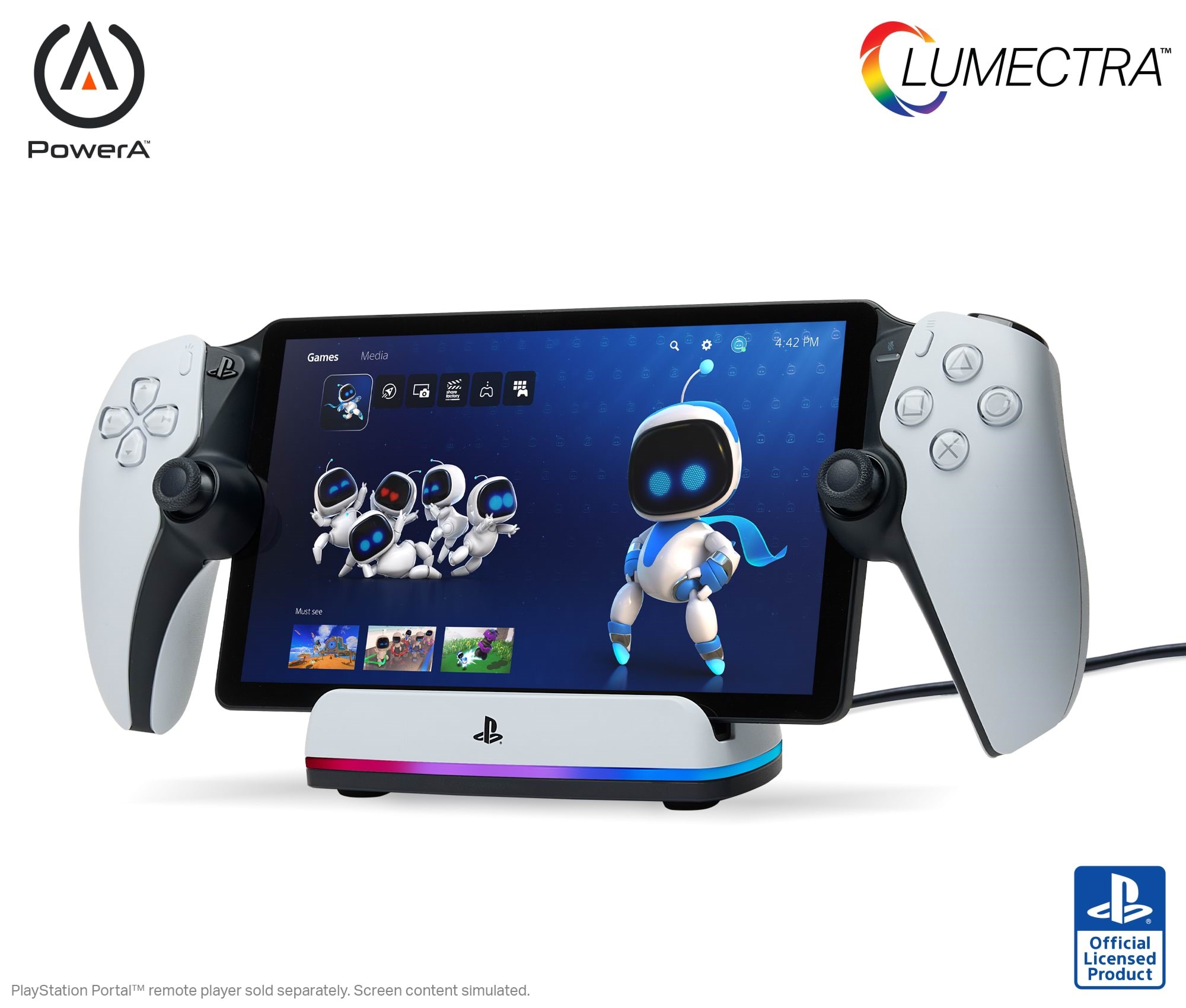 PowerA opladningsstation til PlayStation Portal Remote Player med Lumectra - PlayStation Portal Spil Tilbehør PSPW0358-01