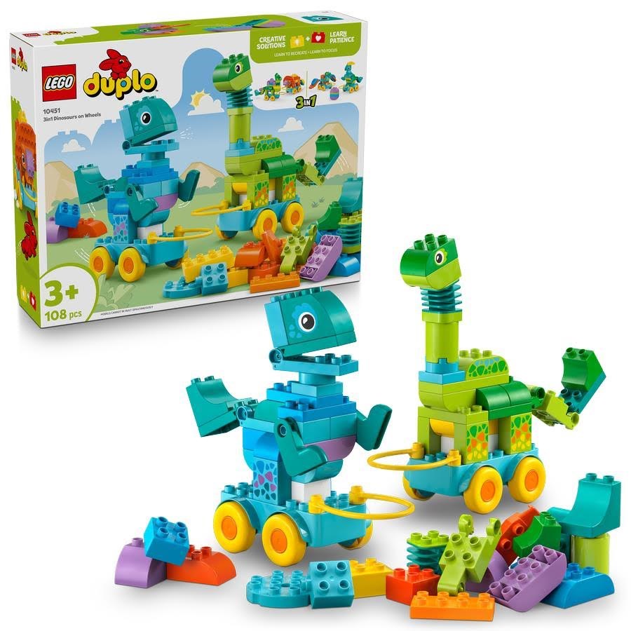 LEGO DUPLO 10451 3-i-1-dinosaurer på hjul legetøj 3+ år