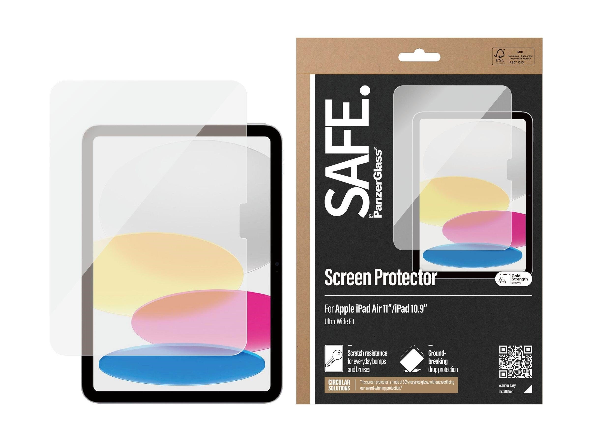 SAFE by PanzerGlass Screen Protector iPad Air 11'' (2024-2025) | iPad 10.9'' (2022) | iPad 11'' (2025) | Ultra-Wide Fit