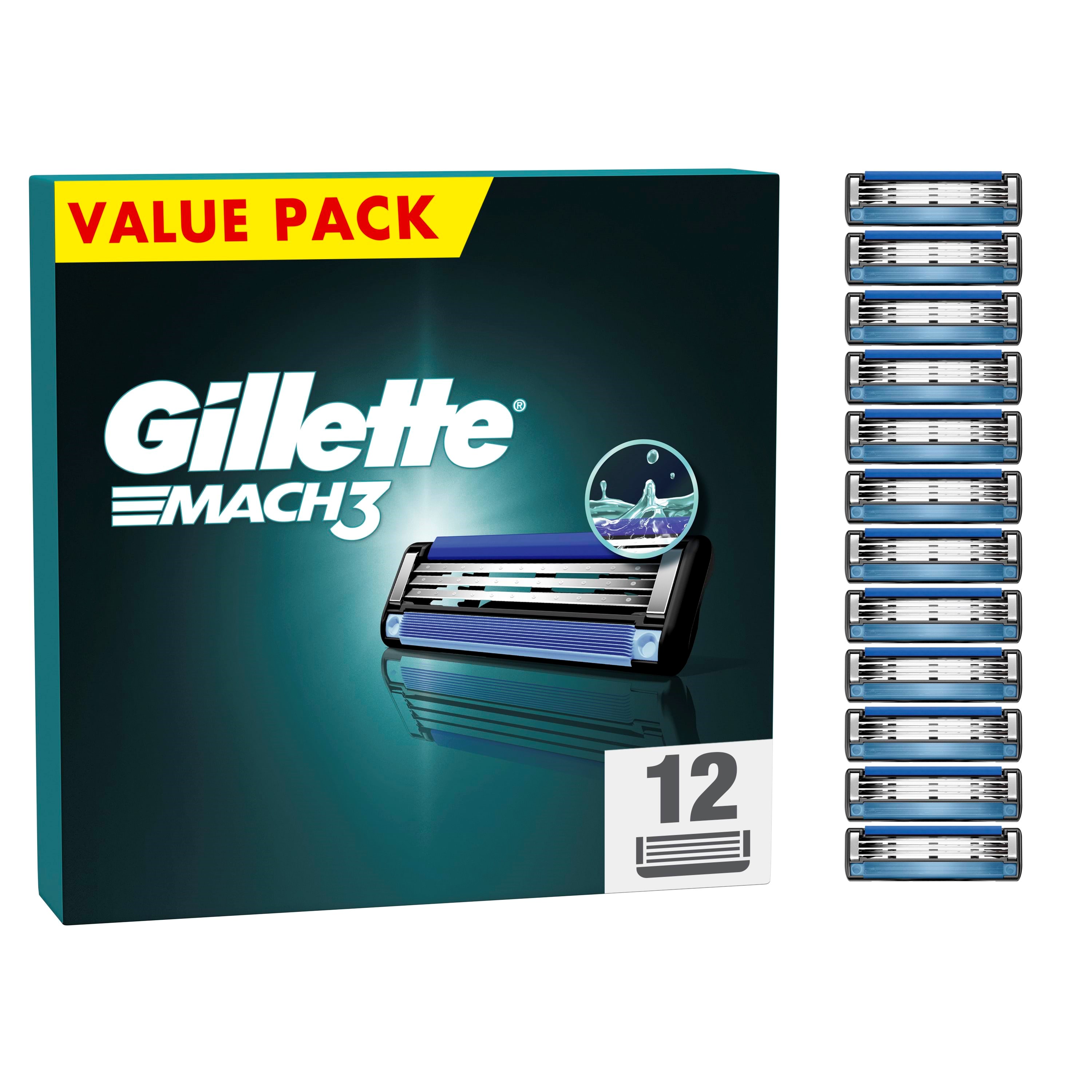 Gillette Mach3 Base 12 pcs Barbergrej 7702018572526