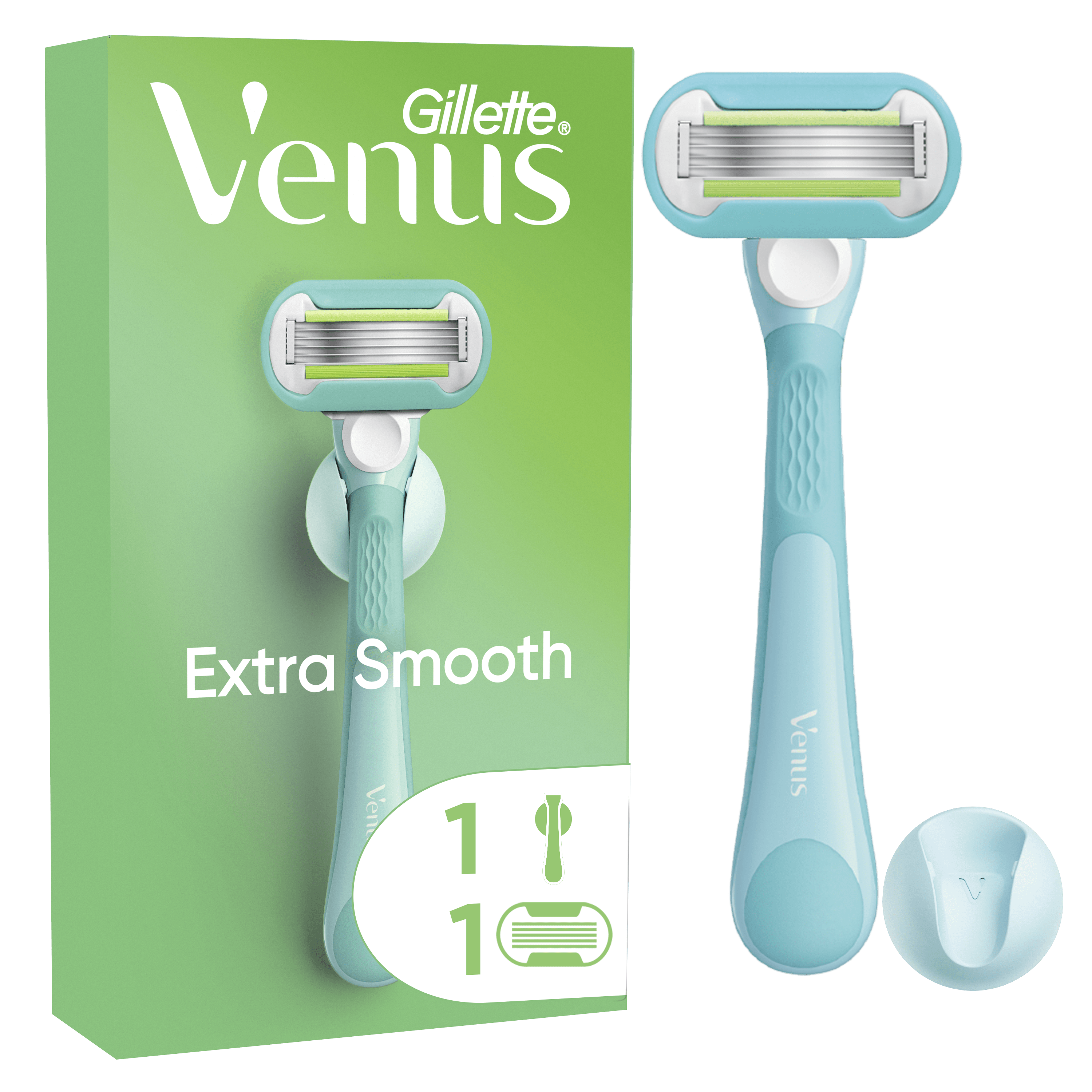 Gillette-Venus Extra Smooth Handle + 1 refill + 1 holder Barbergrej 7702018323012