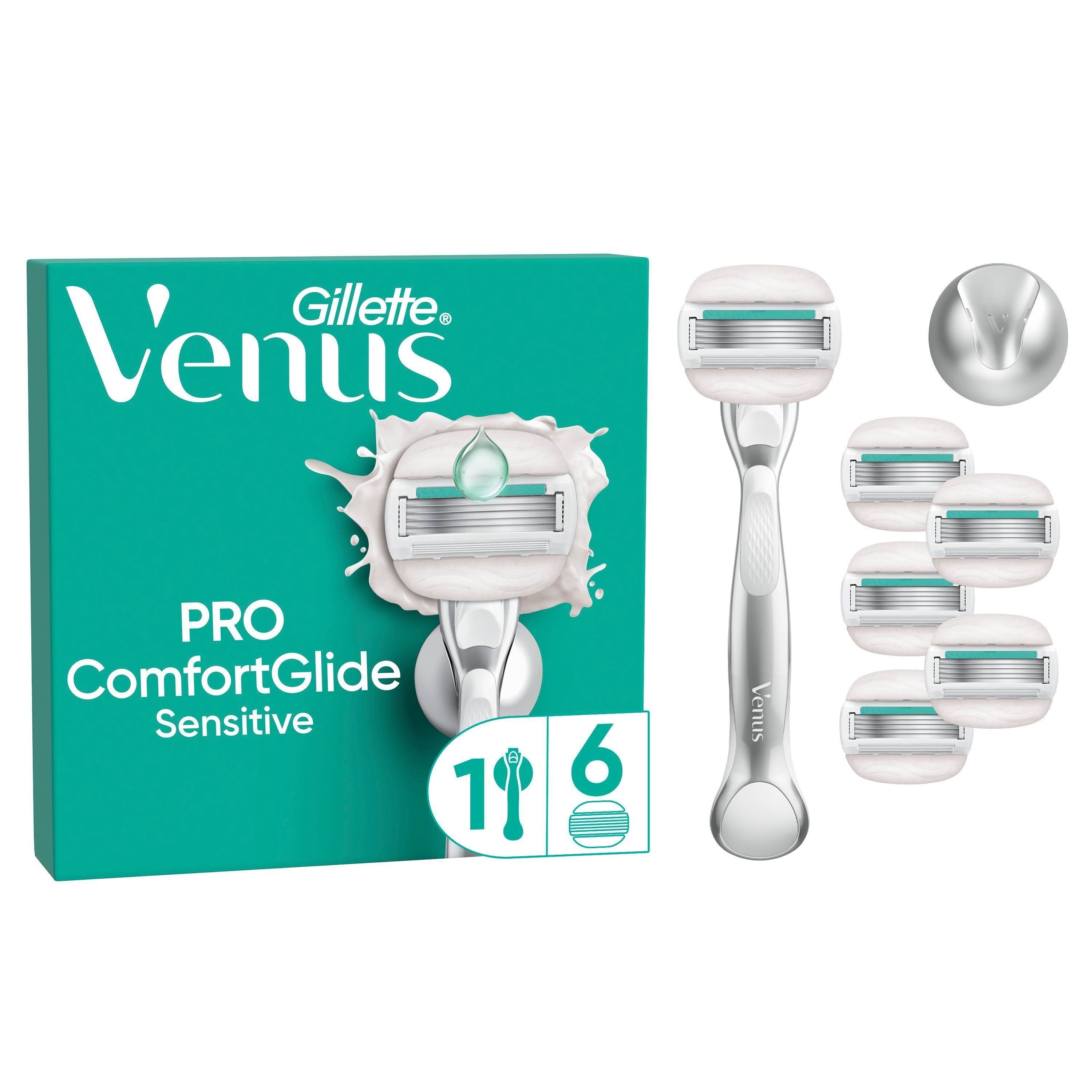 Gillette-Venus Pro CG Sensitive håndtag + 6 refills + 1 krog Barbergrej 8700216188661