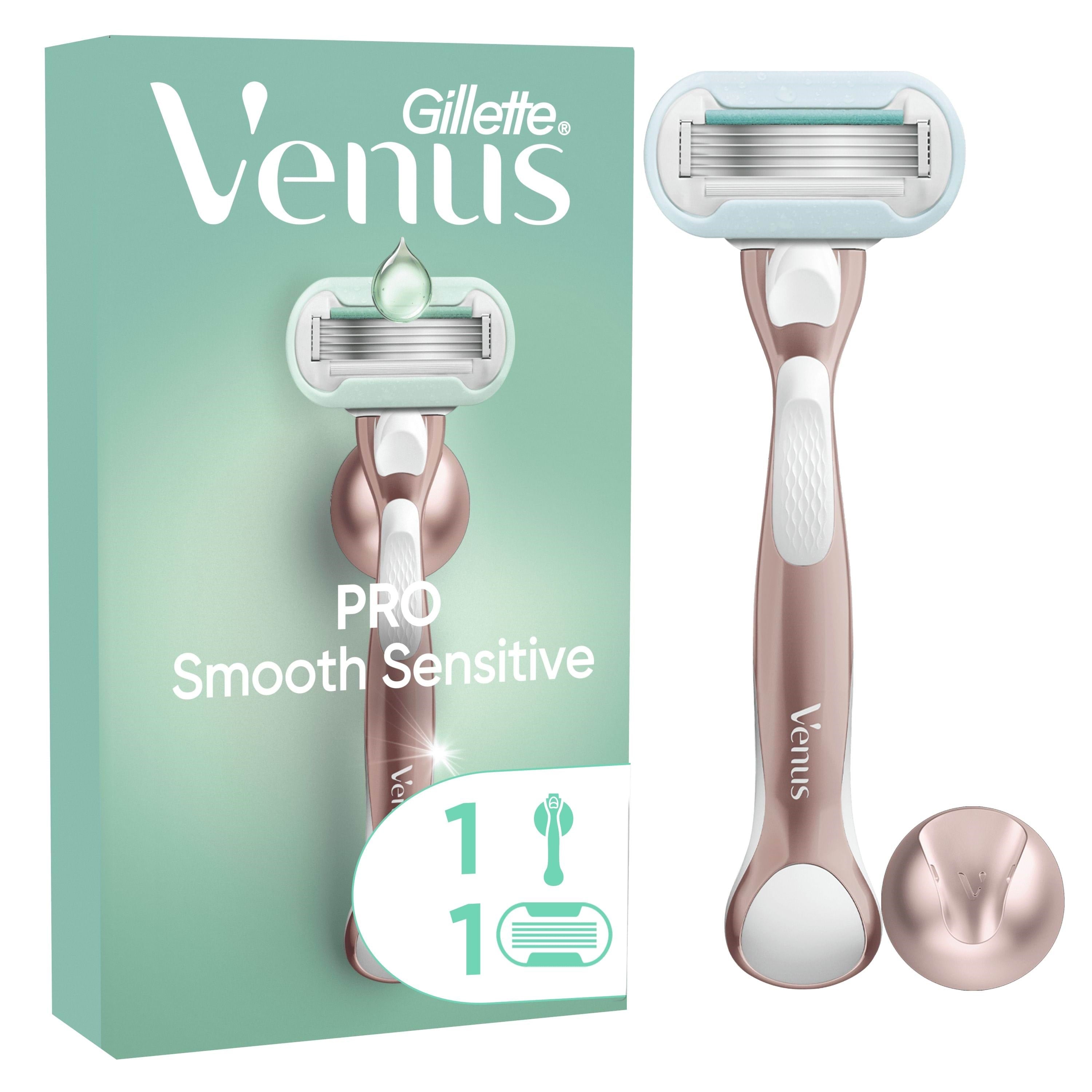 Gillette-Venus Pro Smooth Sensitive Håndtag + 1 refill + 1 krog Barbergrej 8700216568944