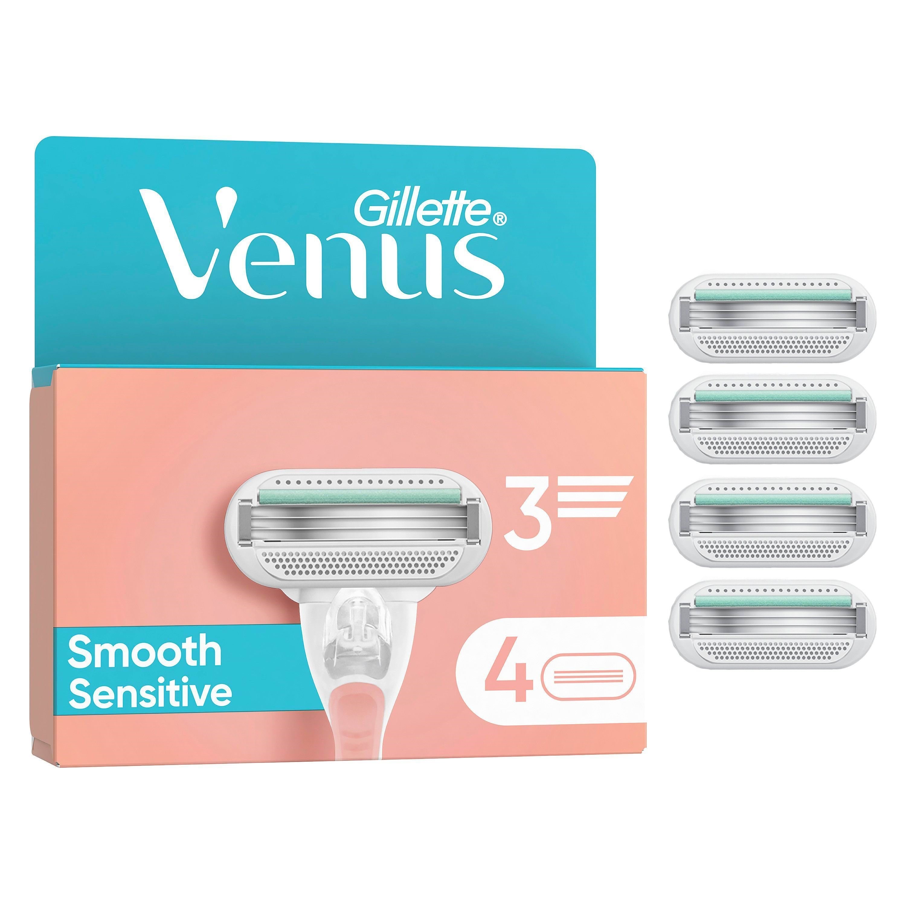 Gillette-Venus Smooth Sensitiv Pink - 4 pcs Barbergrej 8700216720403