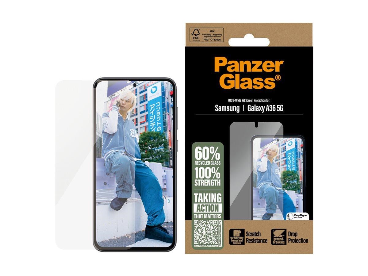 PanzerGlass Screen Protector Samsung Galaxy A36 5G | Ultra-Wide Fit Beskyttelsesglas PGRNUWFG38083