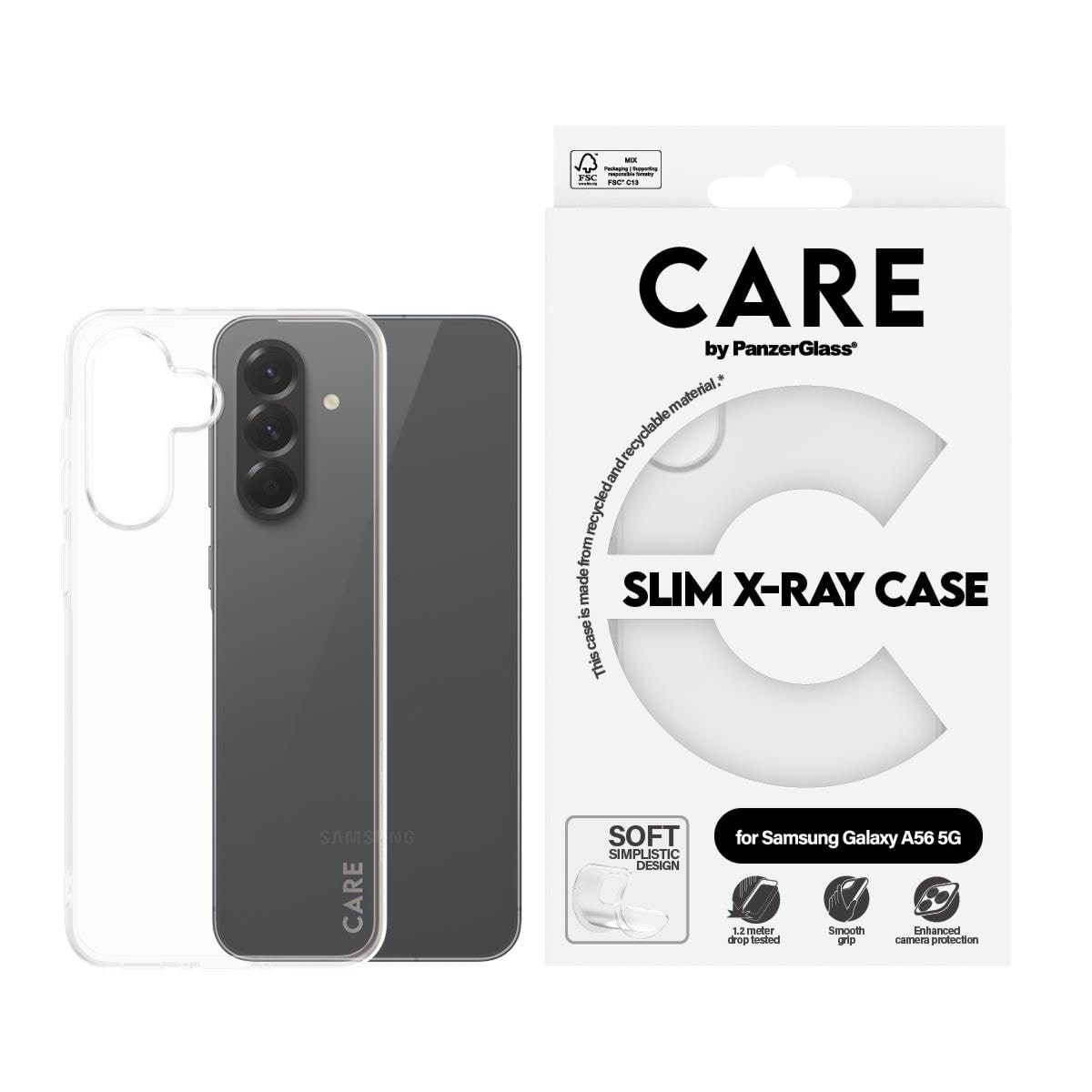 CARE by PanzerGlass Fashionable Case Transparent X-Ray Soft Basic Samsung Galaxy A56 5G Mobilcover CRRFAXRG38380