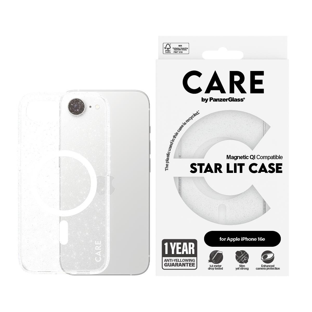 CARE by PanzerGlass Urban Combat Case Star Lit w. White Qi Compatible iPhone 17e | 16e Mobilcover CRRFSWMG29845