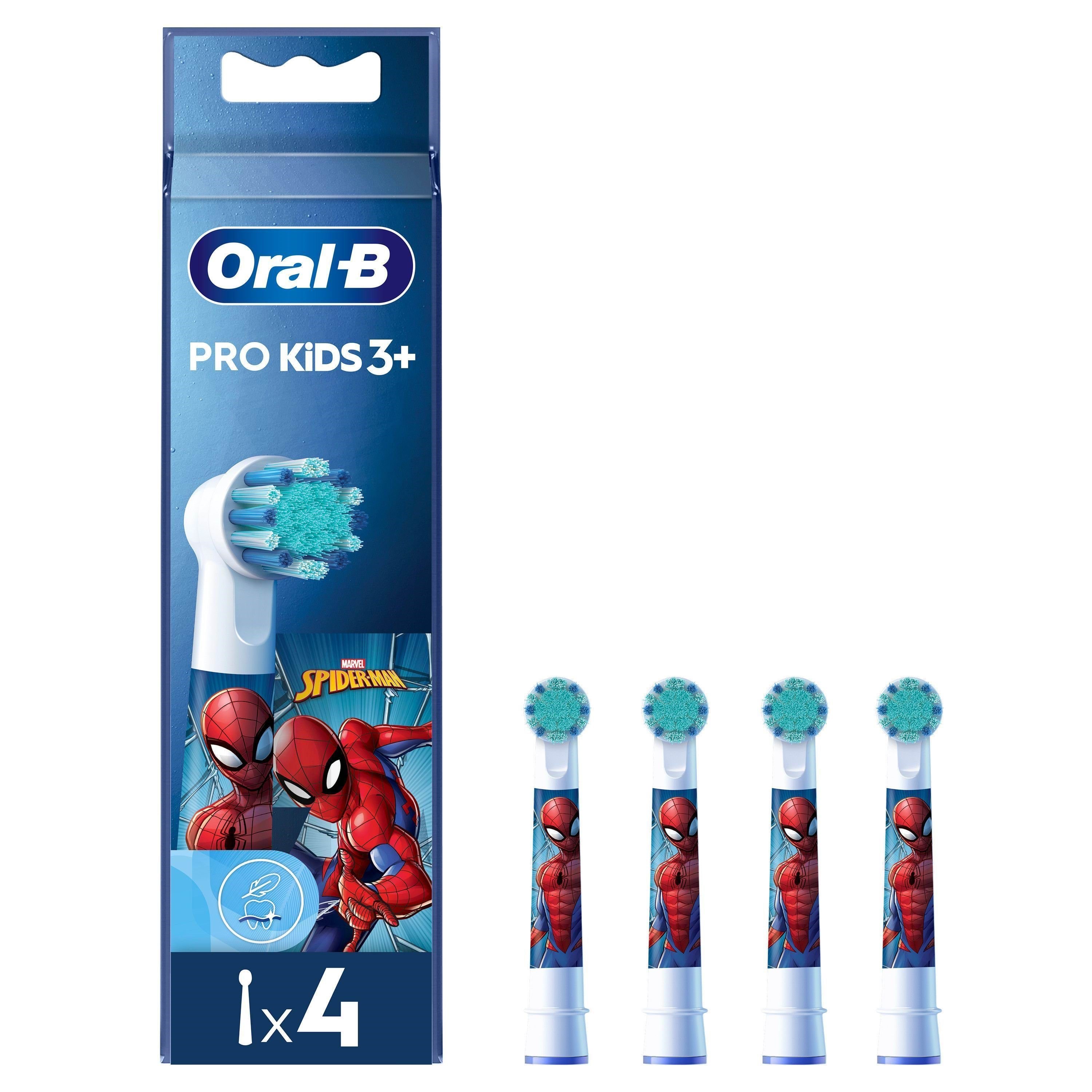 Oral-B Tandbørstehoveder Spiderman Kids3+ - 4 pcs El Tandbørste 8006540805374