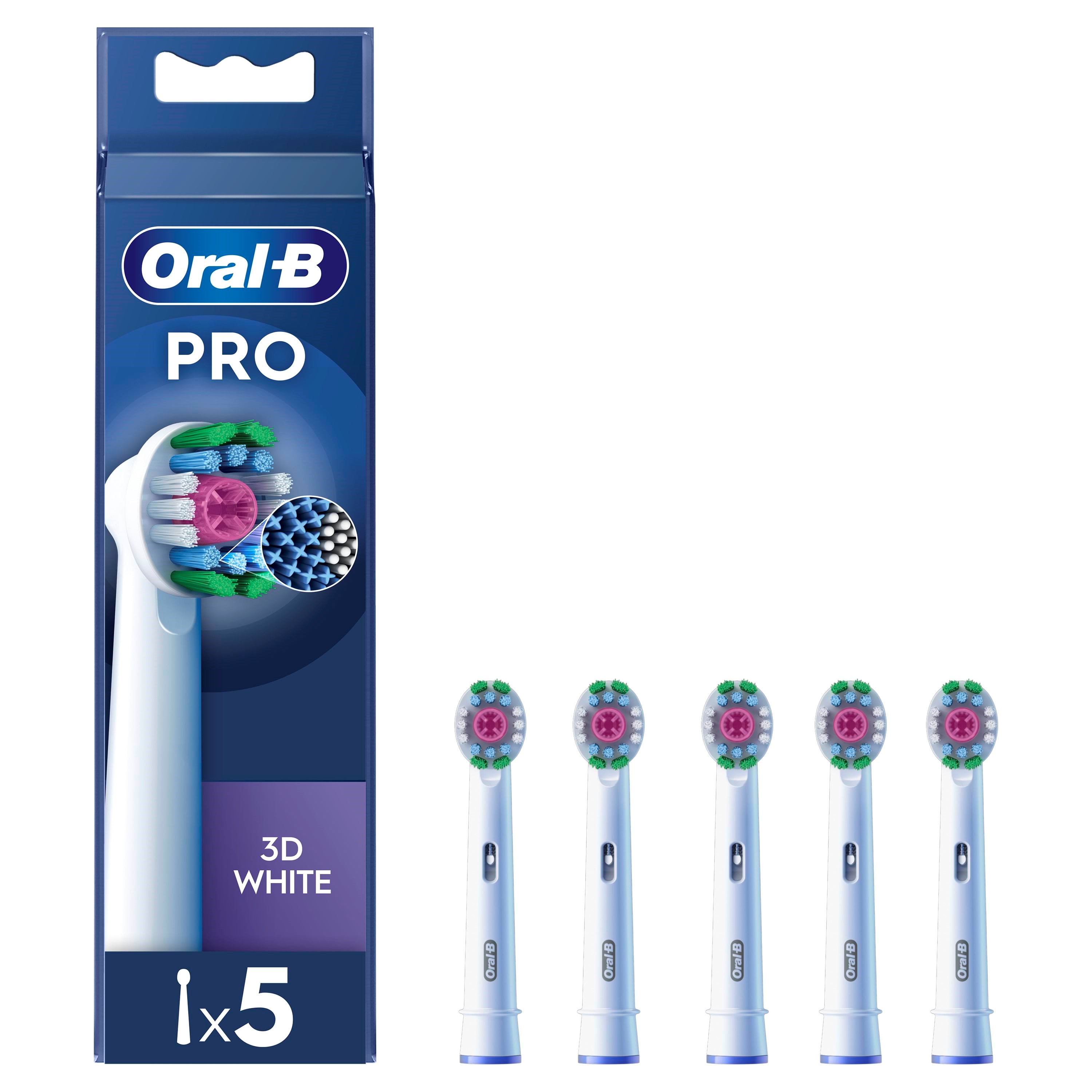 Oral-B Tandbørstehoveder 3D White - 5 pcs El Tandbørste 8006540894712