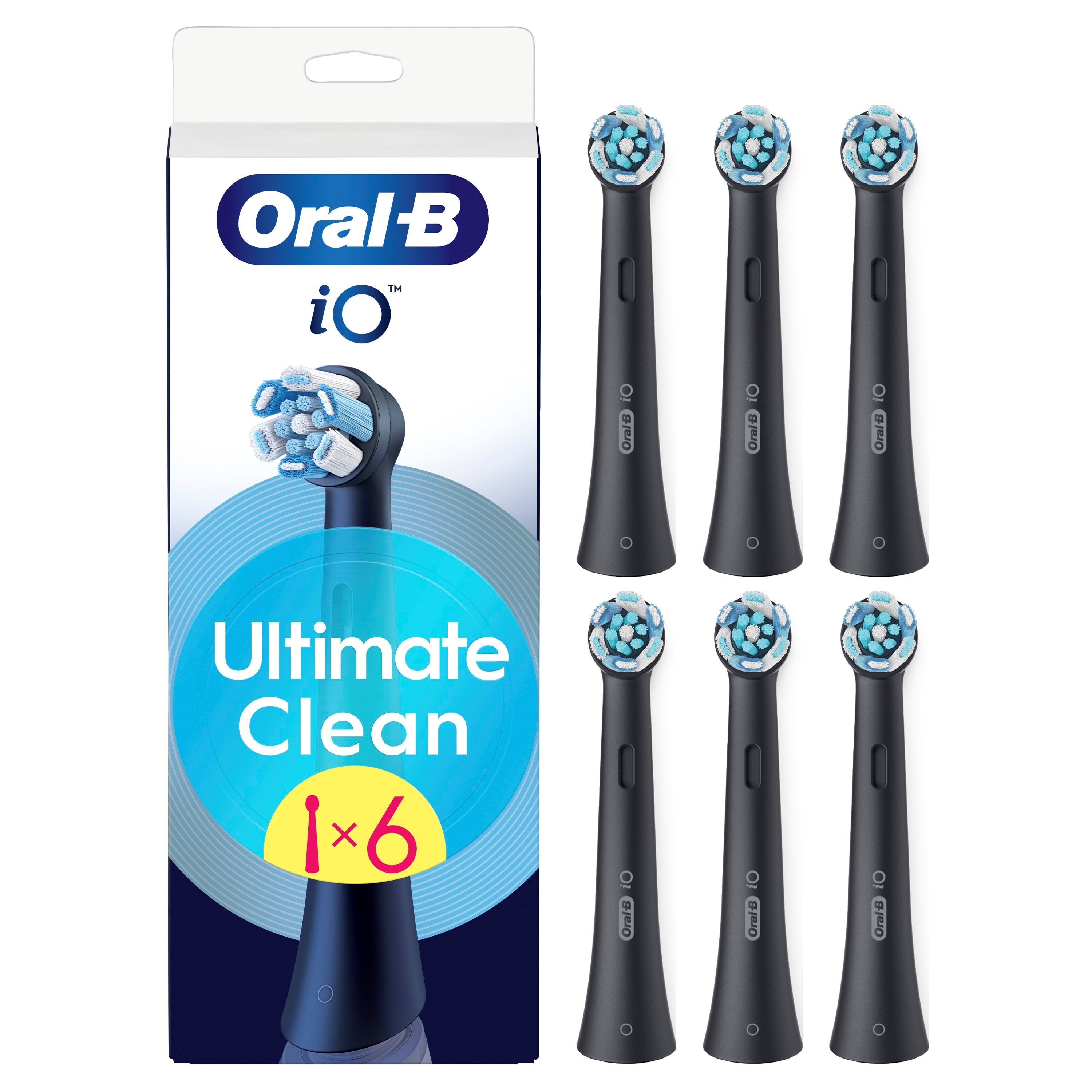 Oral-B Tandbørstehoveder iO Ultimate Clean Black - 6 pcs El Tandbørste 8700216195522