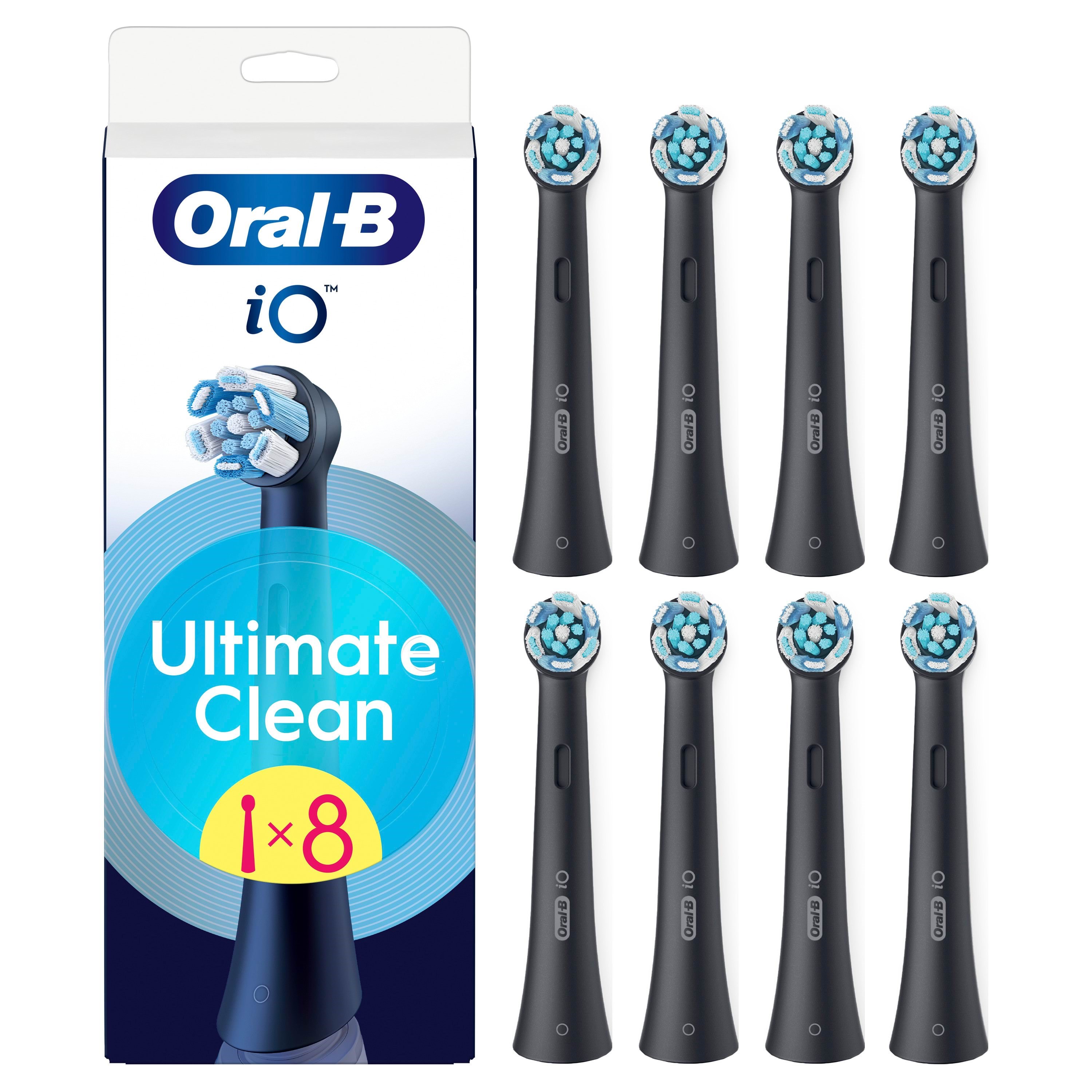 Oral-B Tandbørstehoveder iO Ultimate Clean Black - 8 pcs El Tandbørste 8700216778497