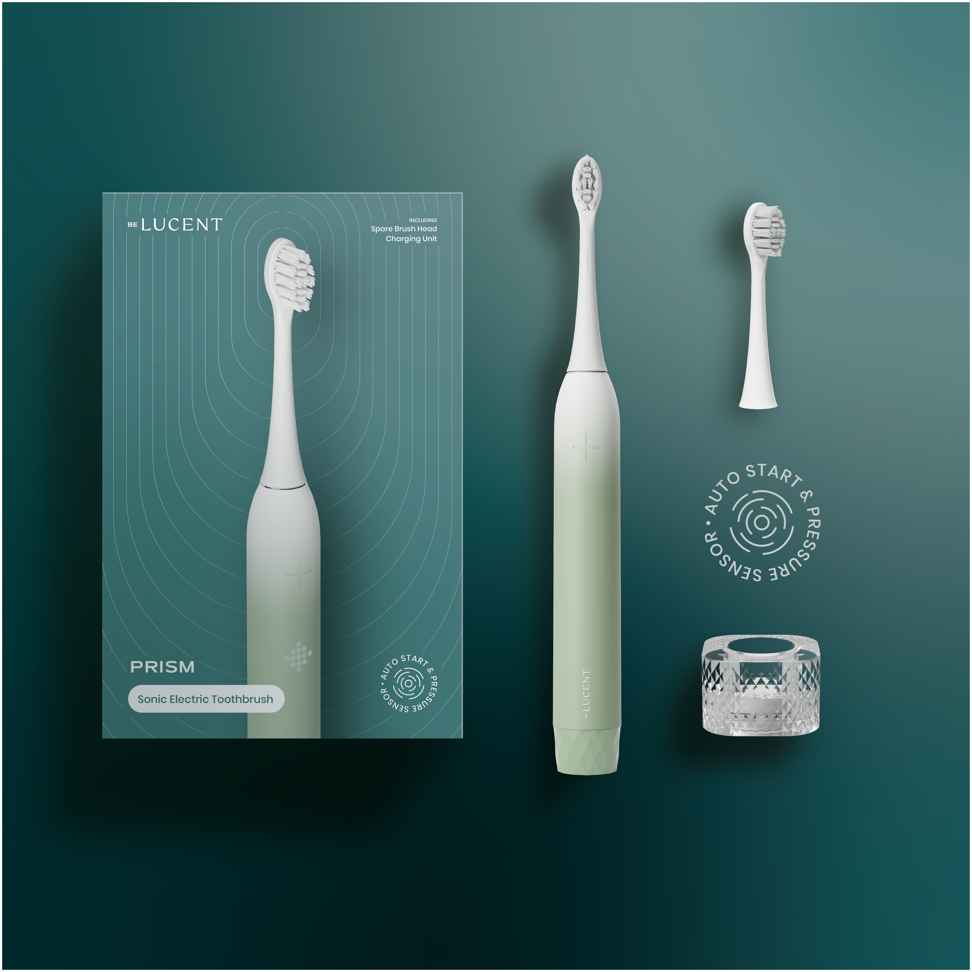 Be Lucent Eltandbørste Prism Mint green El Tandbørste 10411