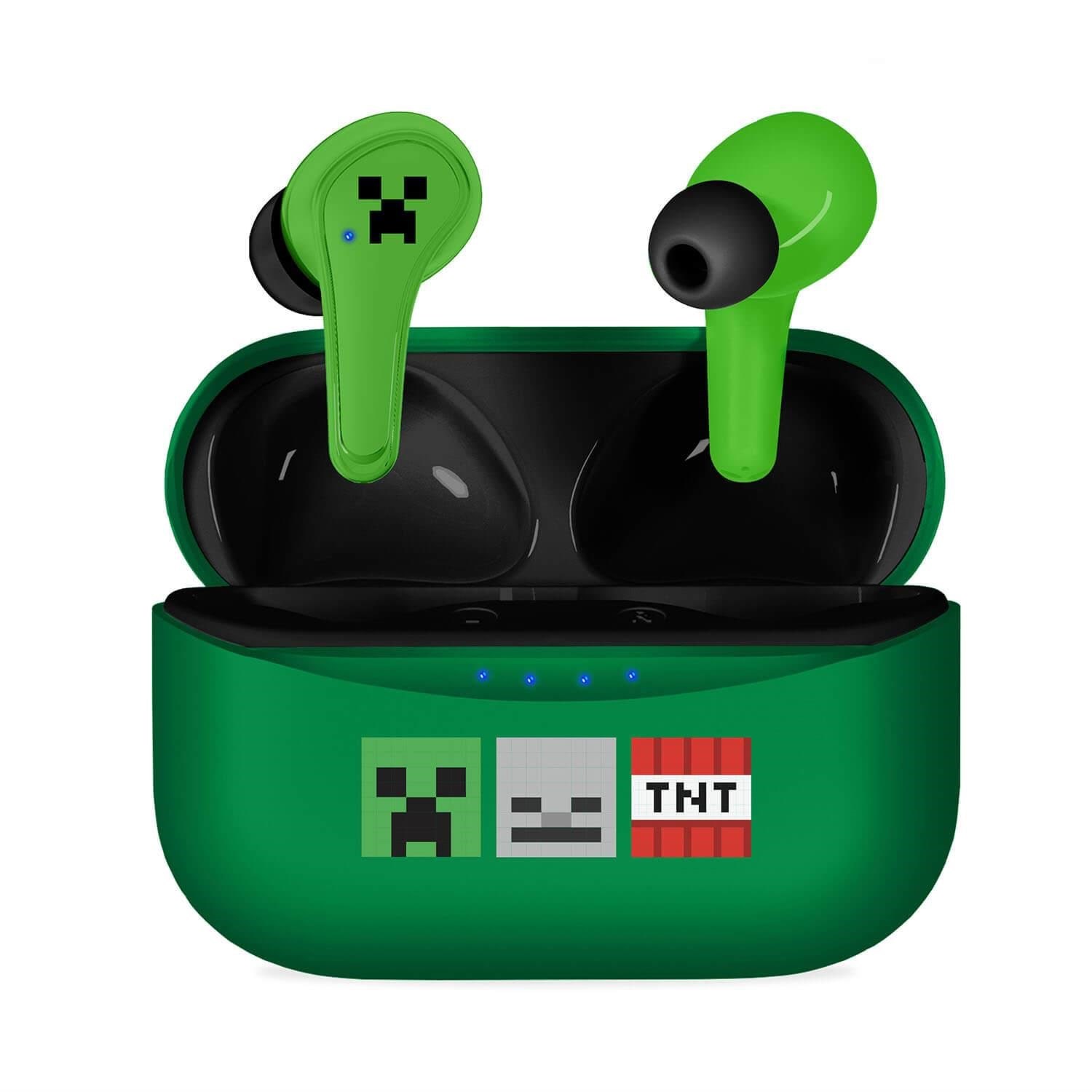 Minecraft In-Ear TWS Headphones Green Hovedtelefoner Og Headset Grøn MC1227
