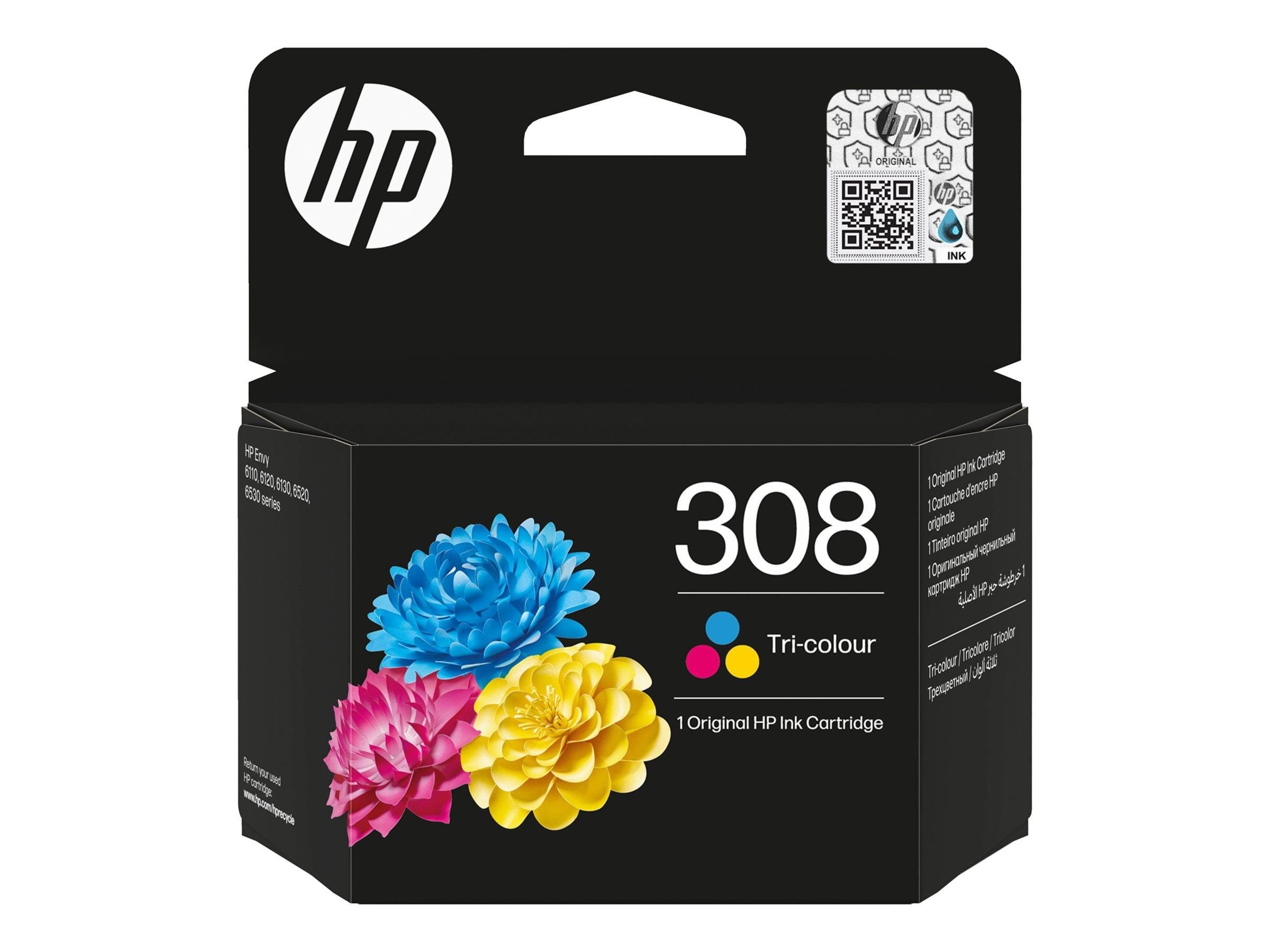 HP 308 / 7FP20UE Tri-Color (Cyan Magenta Yellow) Ink Printerpatron Og Toner