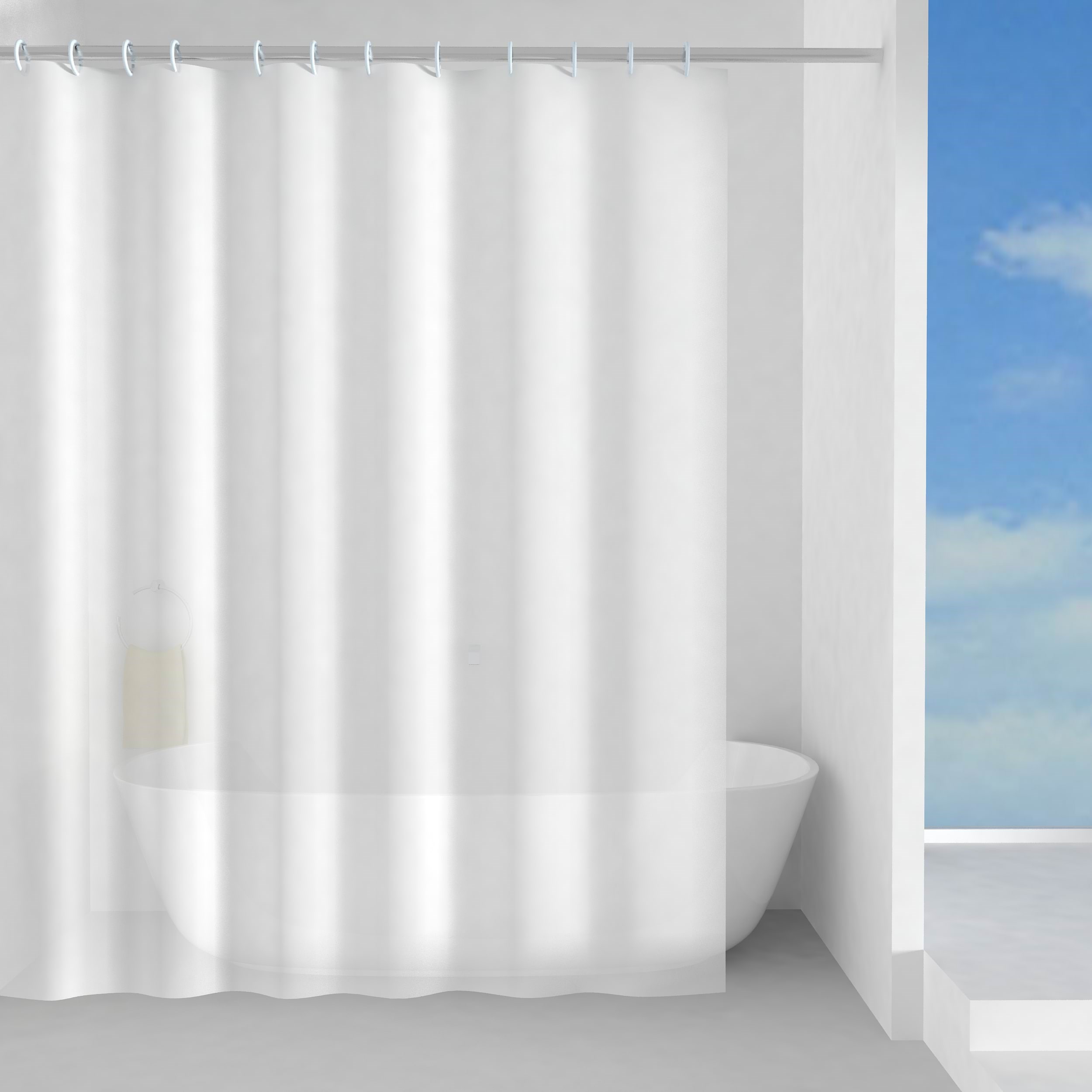 Gedy Hvidt badeforhæng - 120x200 cm Badeværelsestilbør 12220