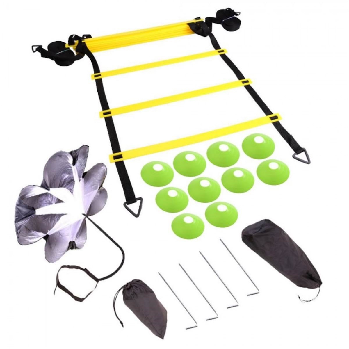 Pro Fodbold agility træningssæt: Kegler - Faldskærm - Speedladder Gadget 10126