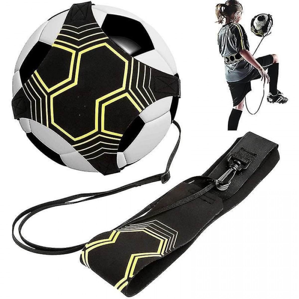 Pro Elastisk træningsbånd til fodbold - Gul/Sort Gadget 10130